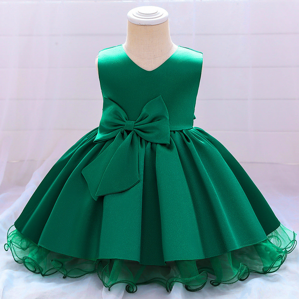 Baby Girl Bow Knot Birthday Party Dress - Toddler Christmas Dress & Baptism Gown for Little Girls | Perfect for Special Occasions, Holidays & Celebrations