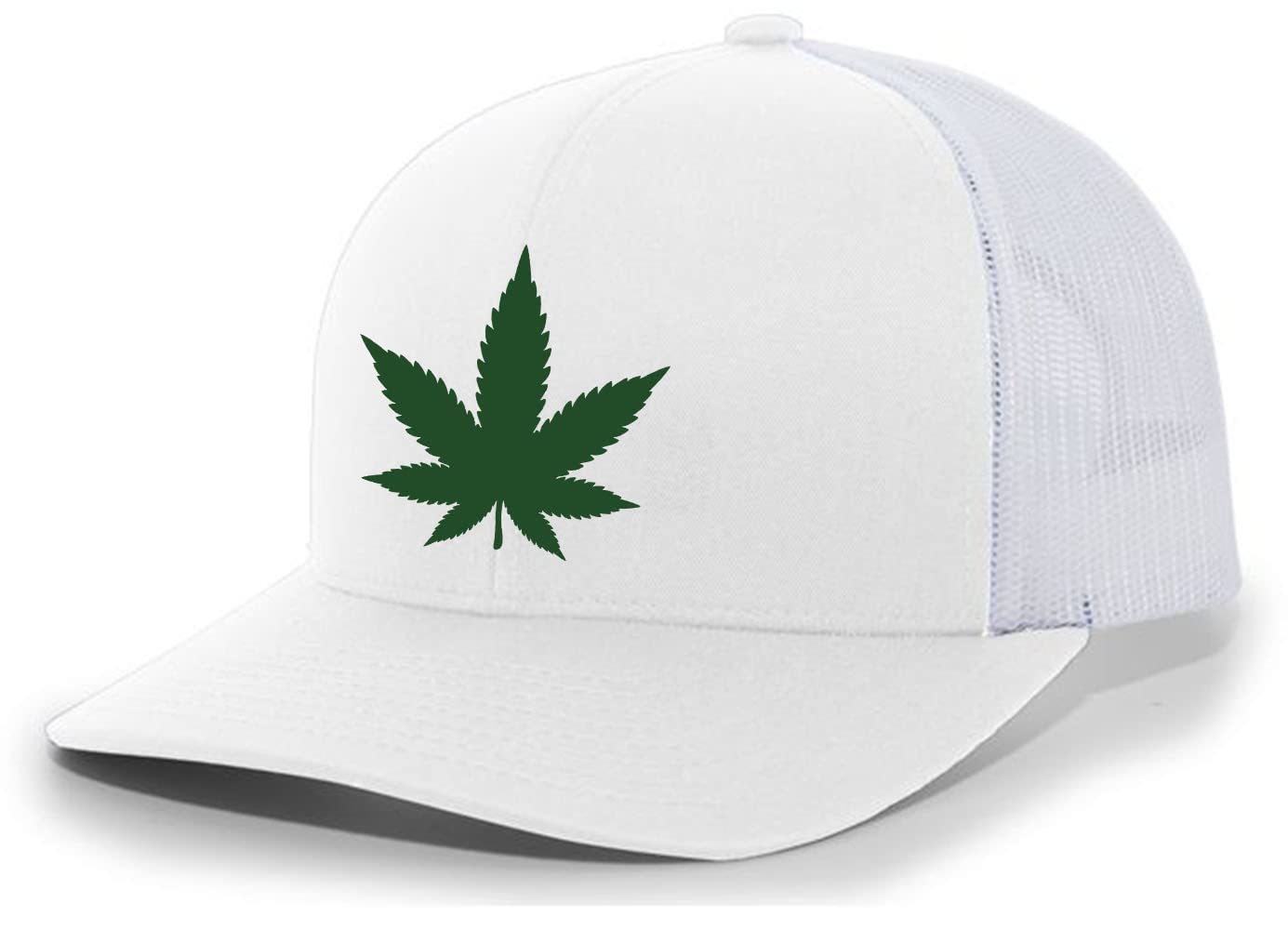 Marijuana Leaf Men's Mesh Back Trucker Hat - Breathable Baseball Cap for Cannabis Enthusiasts - Perfect for Outdoor Events, Festivals & Casual Wear
