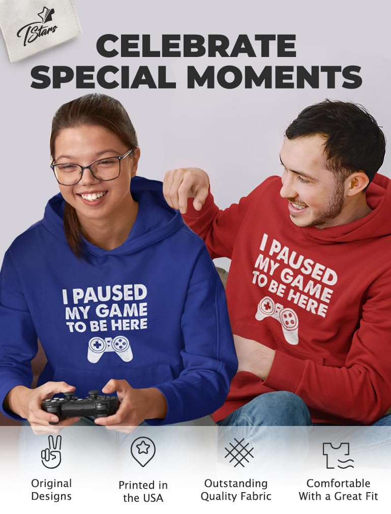 Funny Gaming T-Shirt for Men - I Paused My Game to Be Here Shirt - Cool Gamer Apparel Gift for Boyfriend - Perfect for Gaming Parties, Conventions & Casual Wear
