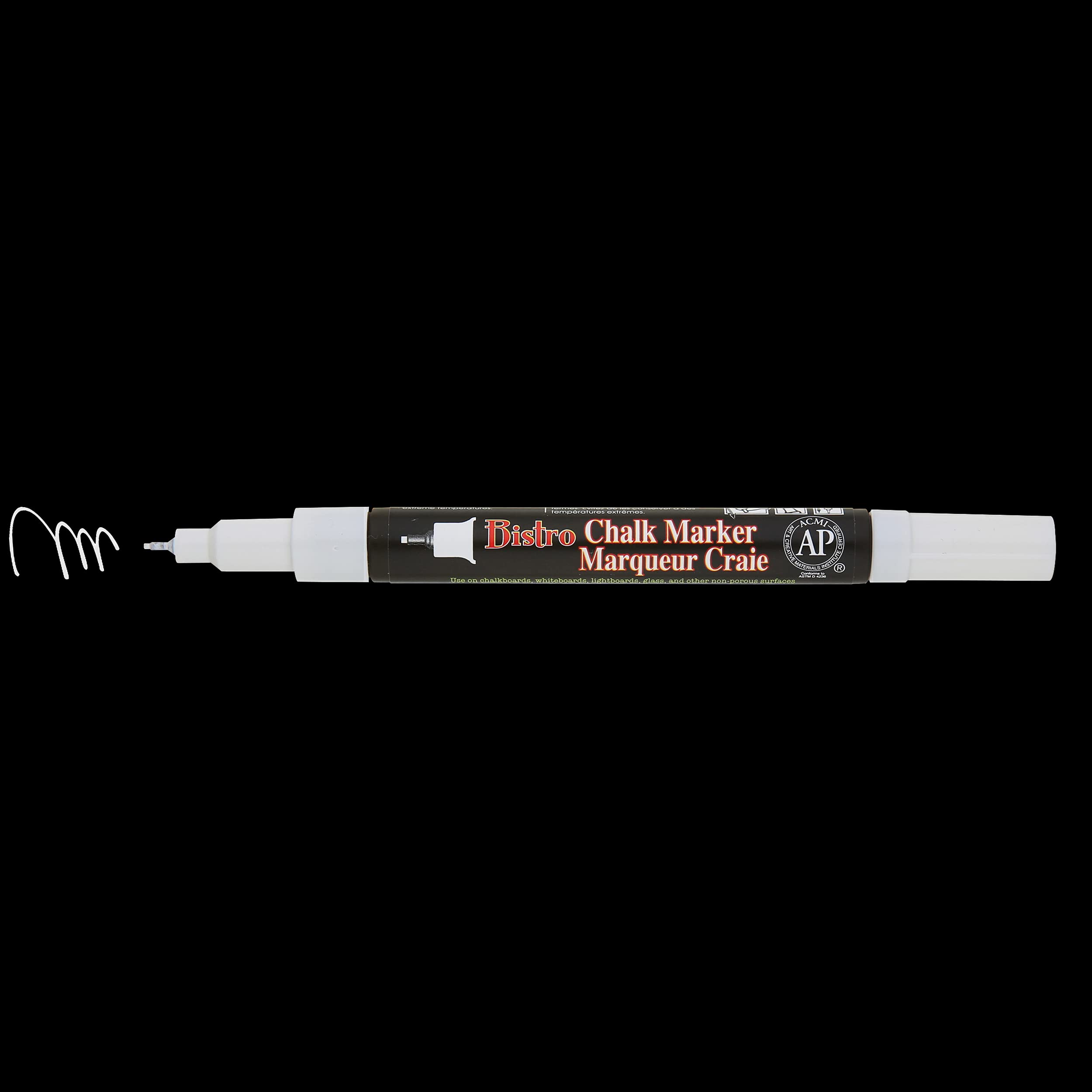Uchida of America Extra Fine Tip Bistro Chalk Marker - White | Washable Liquid Chalk Pen for Menu Boards, Signs, Glass & Windows | Perfect for Restaurants, Cafes & Retail Stores