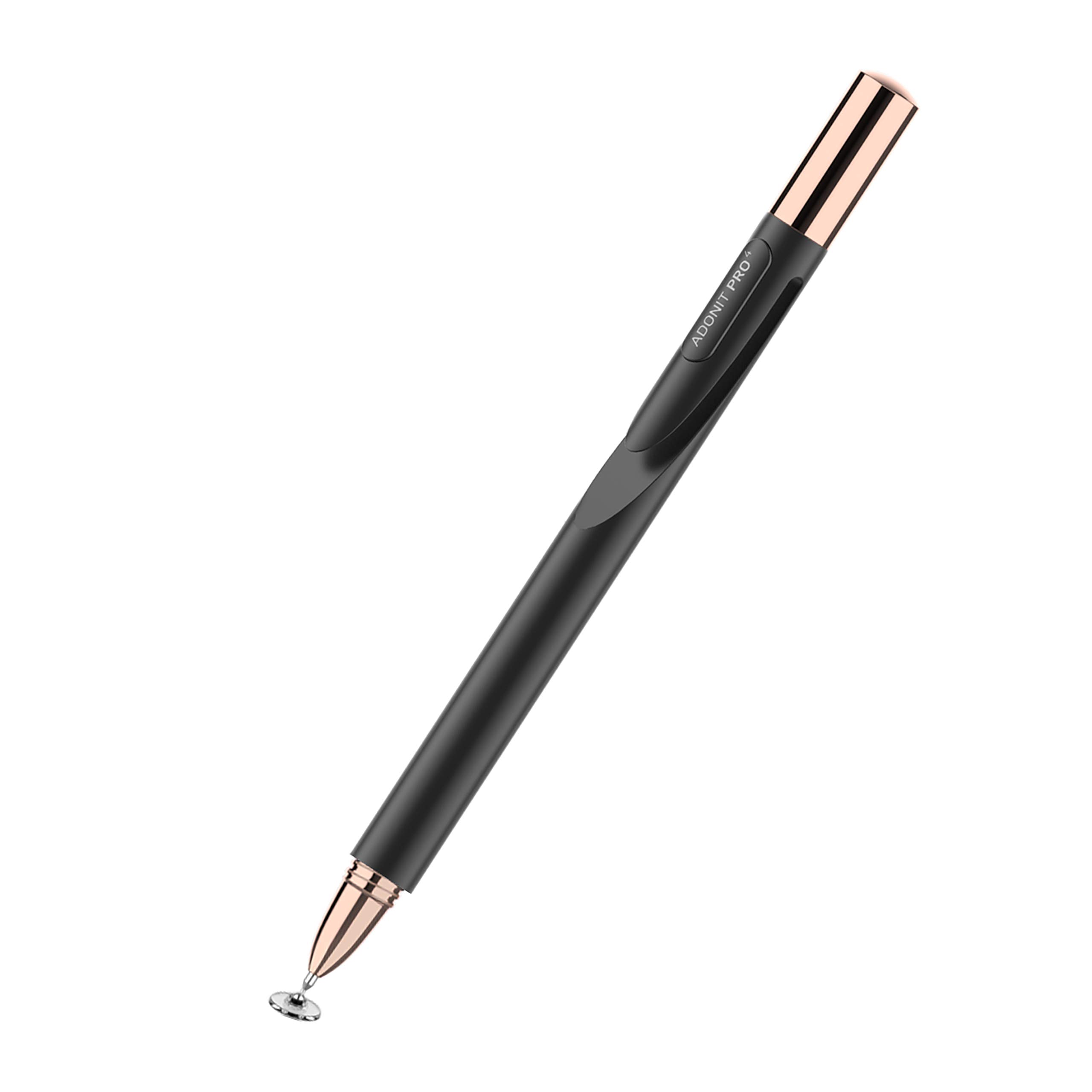 Adonit Pro 4 (Black) Premium Stylus Pen for iPad, iPhone & Android - Ultra Precise Fine Point Stylus with Palm Rejection - Perfect for Drawing, Note Taking & Digital Art on Touchscreen Devices