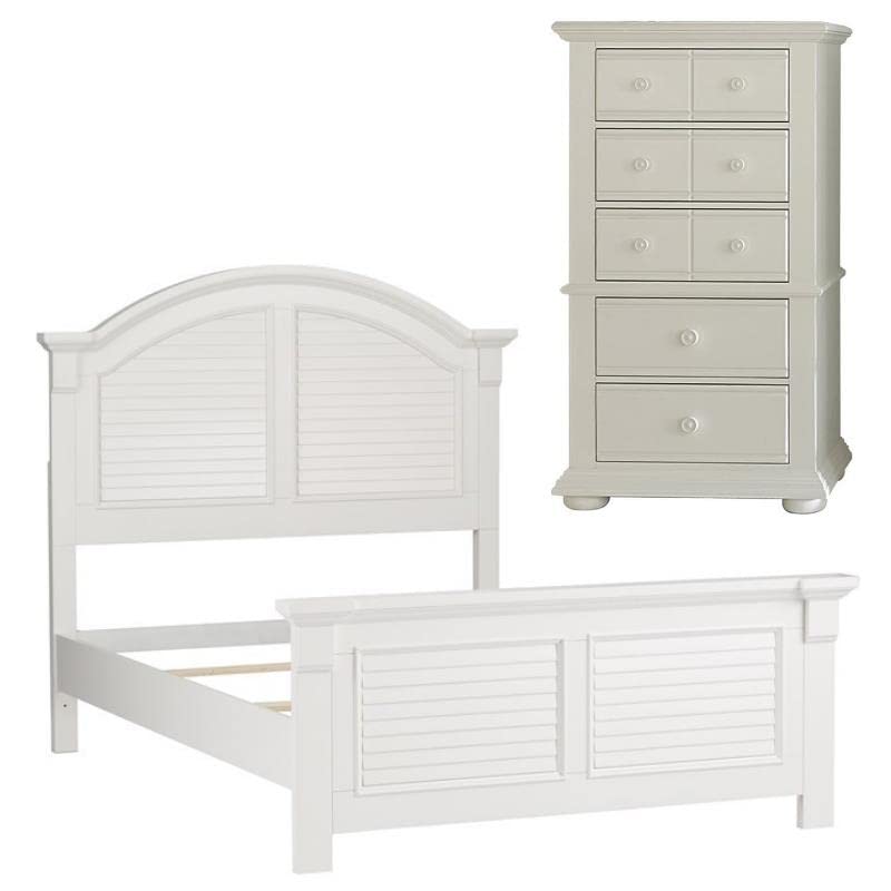 Home Square 2-Piece Bedroom Set - Summer House Twin Panel Bed with Lingerie Chest | Space-Saving Storage Solution for Small Bedrooms & Guest Rooms