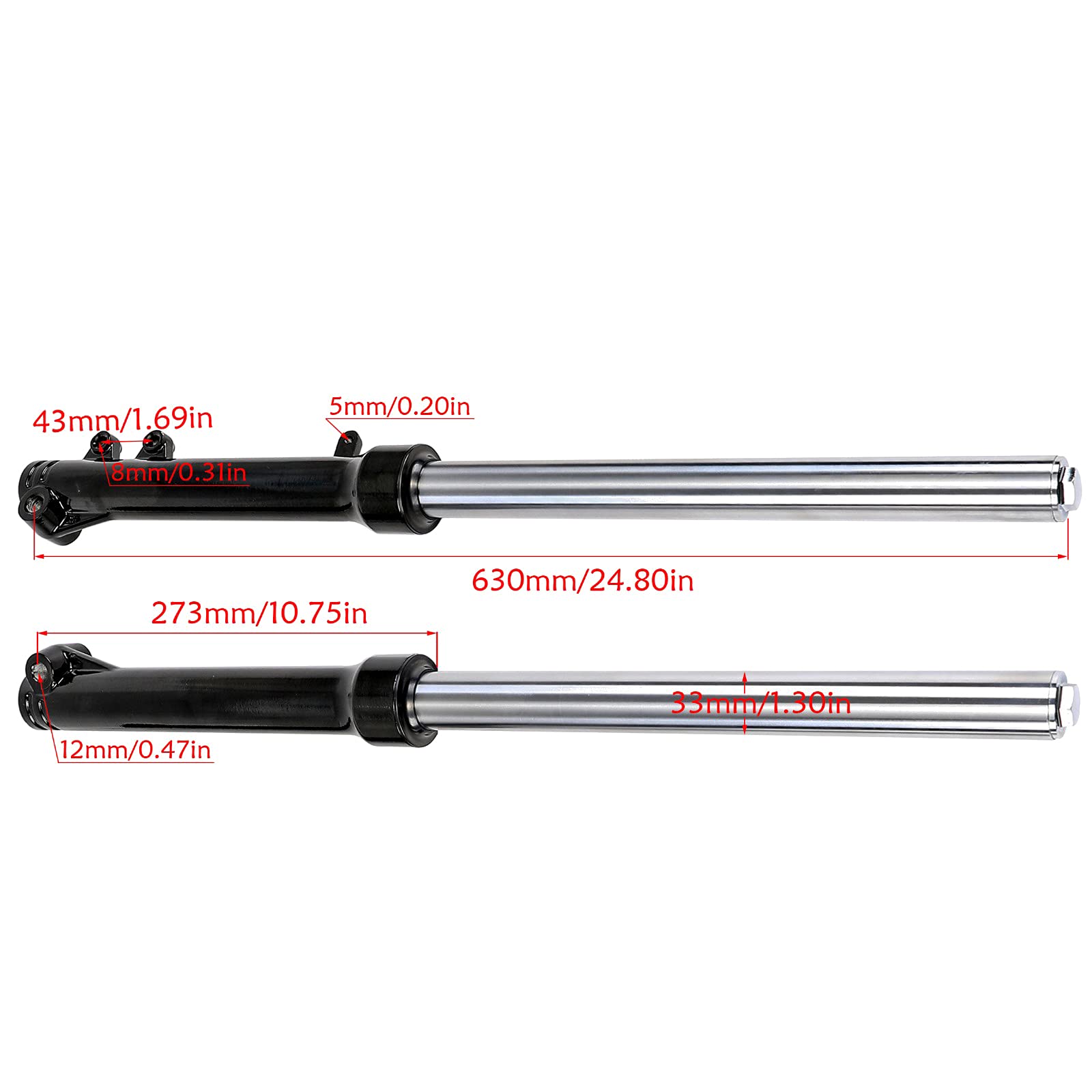 MOTOTPR 33mm Front Forks Suspension Kit - Compatible with Dirt Pit Bikes 70cc 90cc 110cc 125cc (Aotomik SSR) - Perfect for Off-Road Racing & Trail Riding