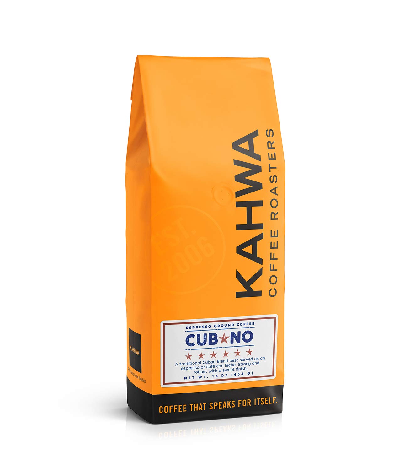 **Kahwa Cuban Coffee Grounds - Cubano Dark Roast Espresso Blend (1 lb Bag) - Rich & Bold Flavor for Espresso, Drip Coffee & Cold Brew**