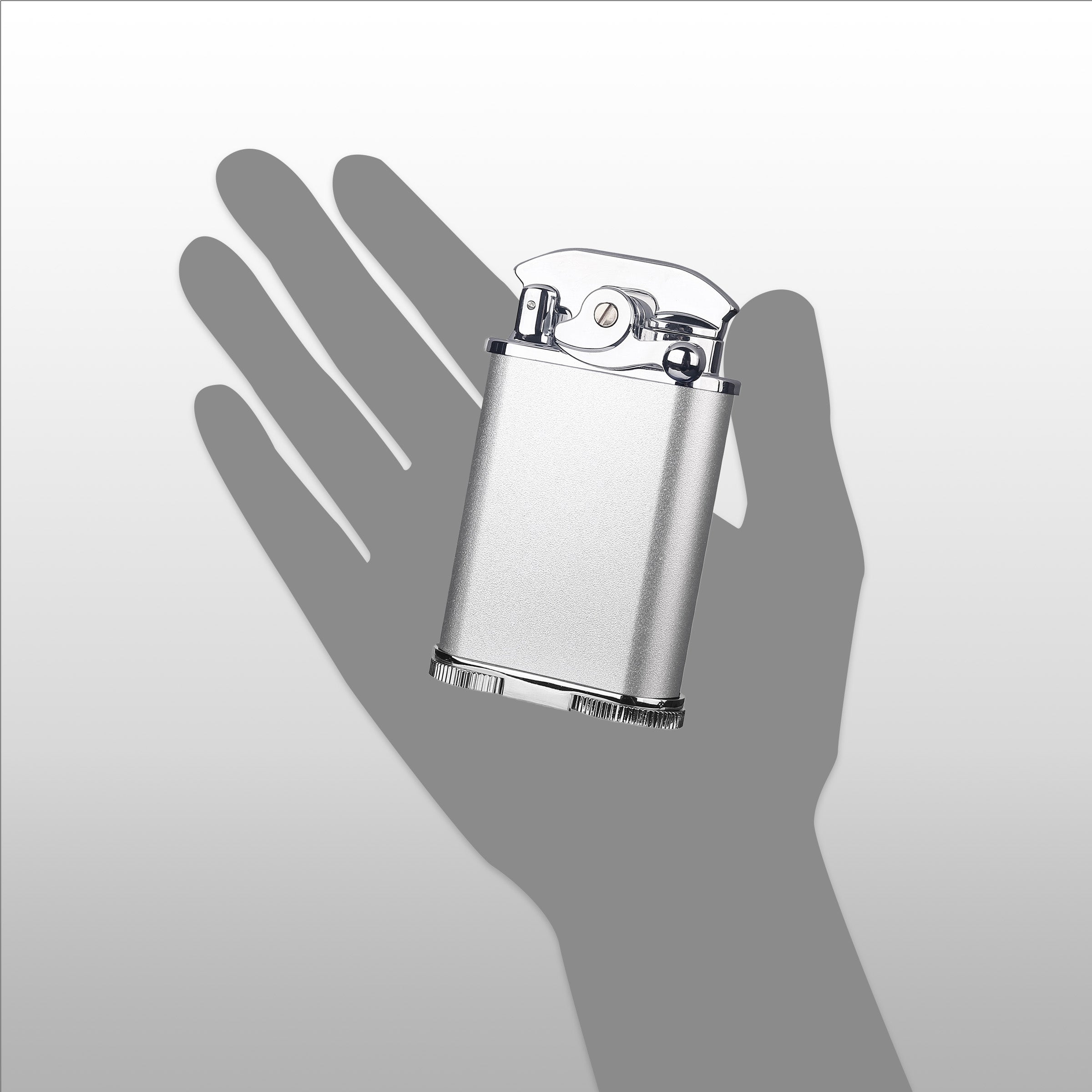 Visol Retro Butane Torch Lighter - Triple Flame Refillable Windproof Lighter with Built-in Cutter & Detachable Poker, Adjustable Flame for Cigars, Candles, Cooking & Outdoor Use (Silver & Chrome)