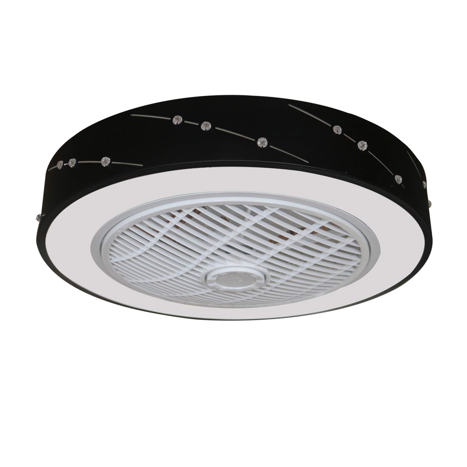 Modern 22 Inch LED Ceiling Fan with Remote Control - Dimmable Flush Mount Low Profile Electric Fan with 7 Invisible Blades - Ultra Quiet for Bedroom, Living Room & Office - Perfect for Home Cooling and Stylish Lighting (Black)