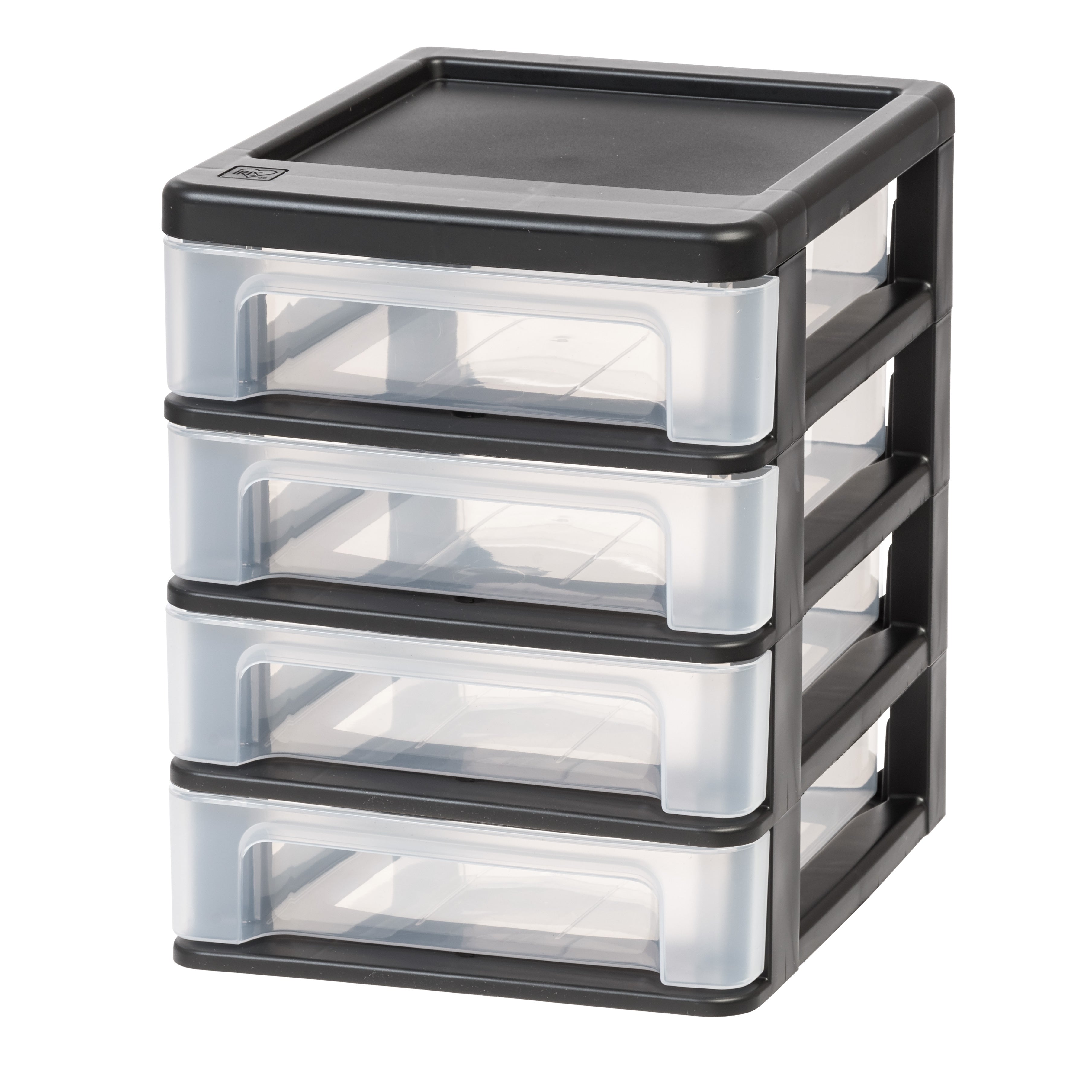 Compact 4-Drawer Desktop Organizer System in Black - Perfect for Office, Home & Workspace Storage Solutions