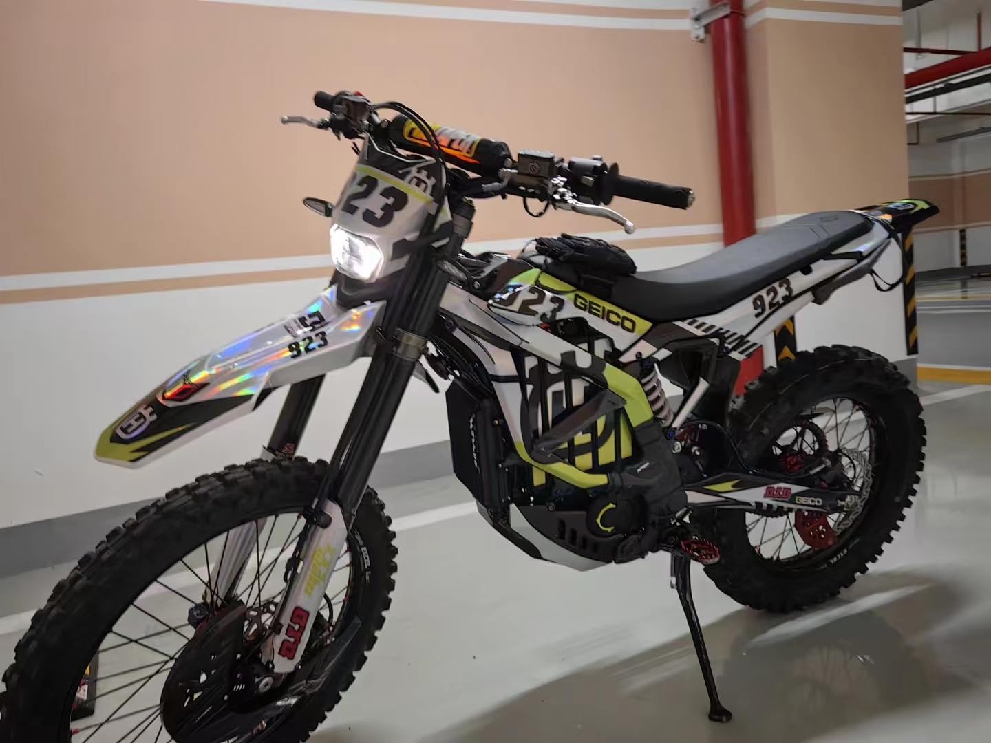 Custom MXP Laser Graphics Dirt Bike Decals Kit - Full Sticker Set for Sur-Ron Ultra Bee Electric MX Bike (Green) | High-Quality Vinyl for Motorcross & Off-Road Racing Protection