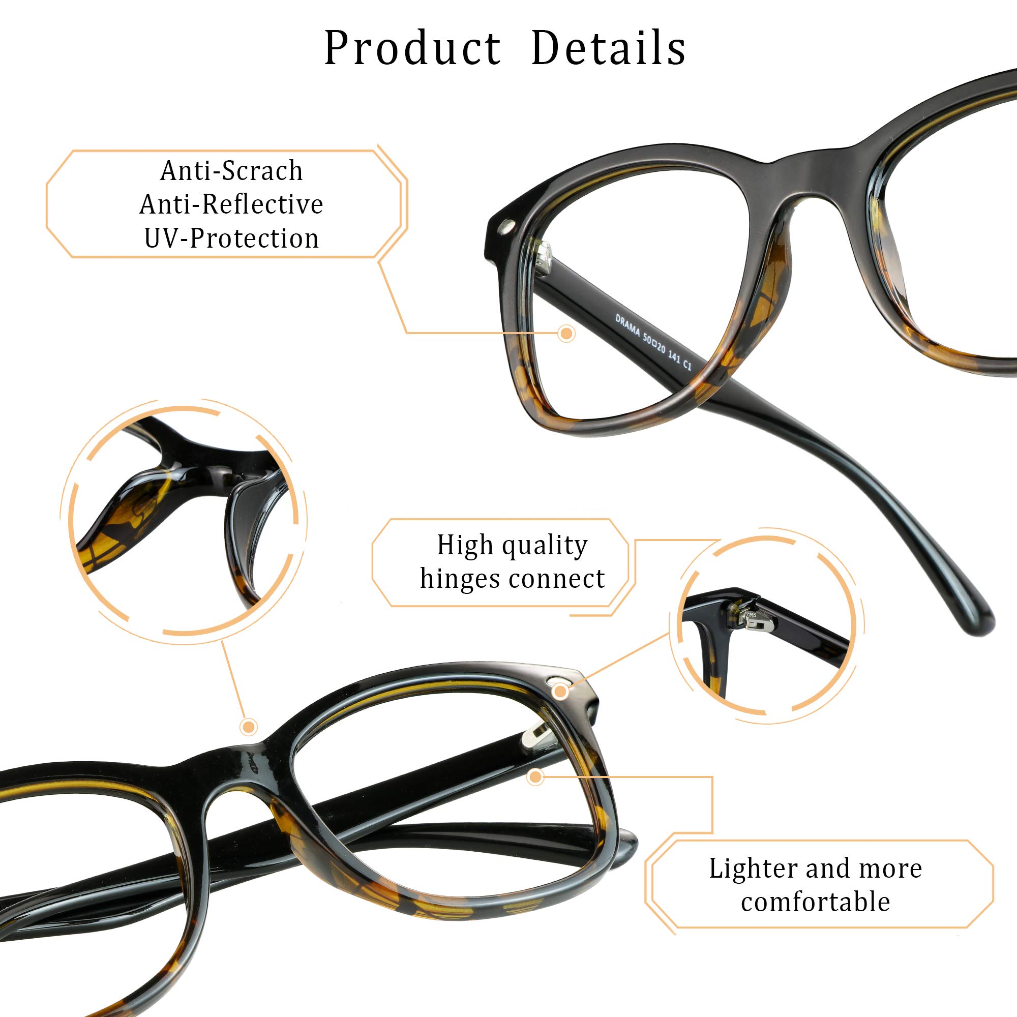 LifeArt Blue Light Blocking Glasses for Computer & Gaming - Anti Eyestrain, Anti Glare Reading Glasses for Women & Men - Perfect for Office Work, Screen Time, and Nighttime TV Watching