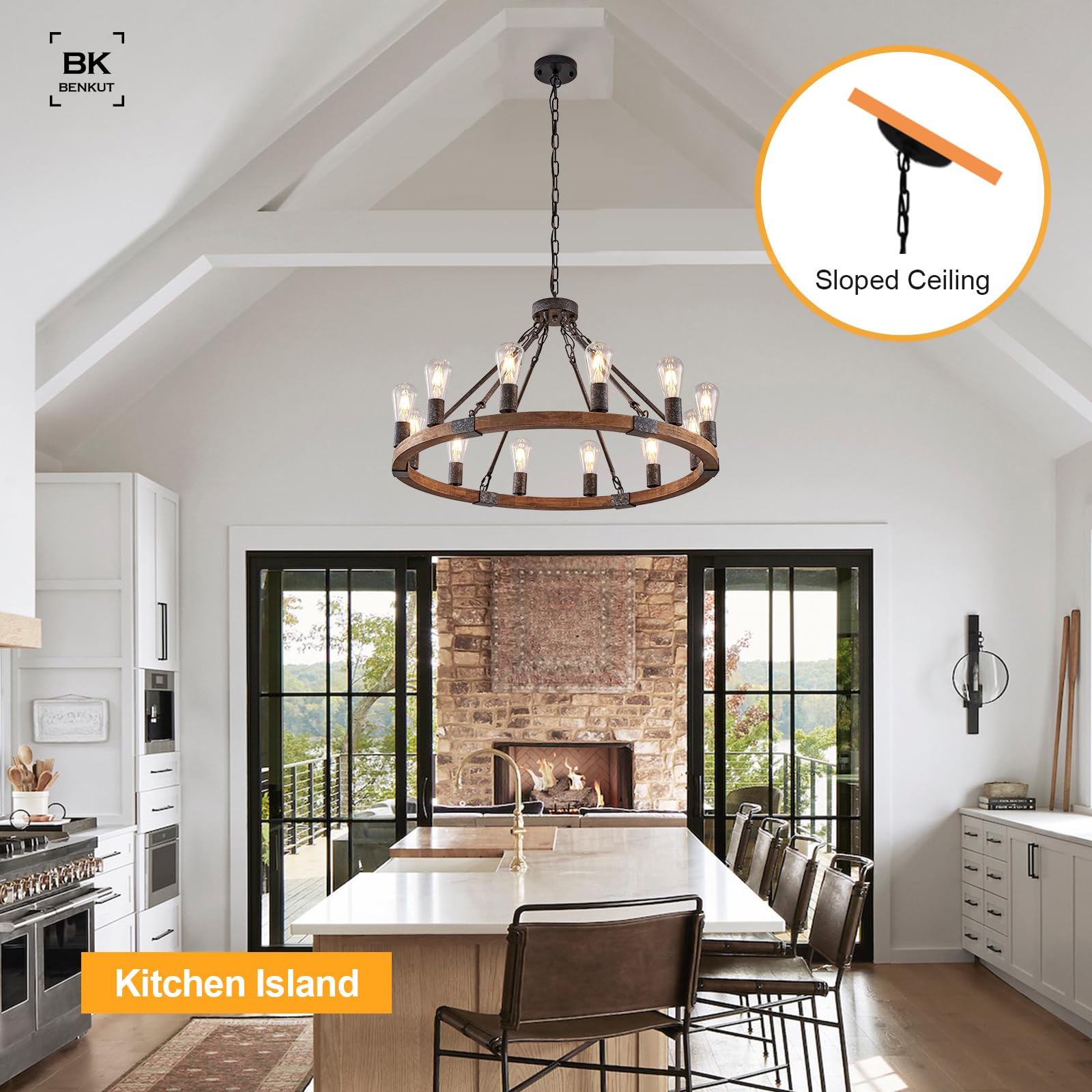 Farmhouse Wagon Wheel Chandelier 31