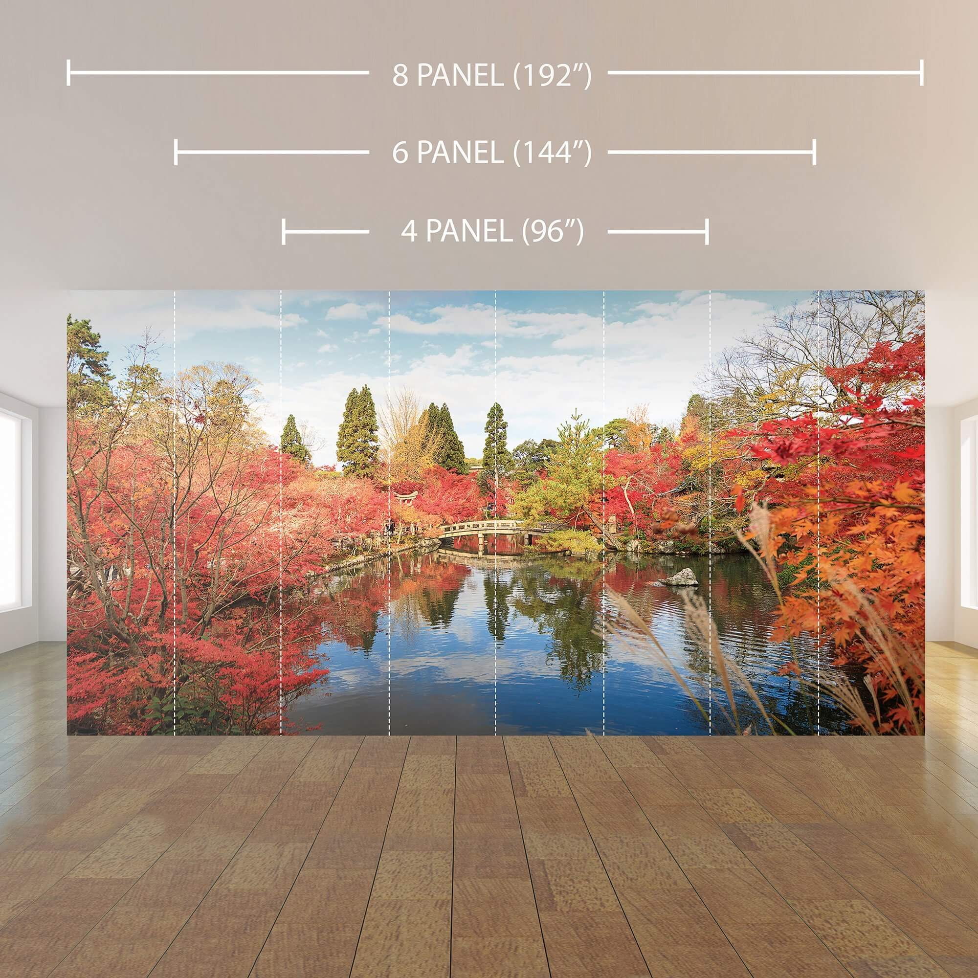 Yellow and Orange Autumn Landscape Peel and Stick Removable Wallpaper Mural - Easy DIY Home Decor for Living Room, Bedroom, Nursery or Office