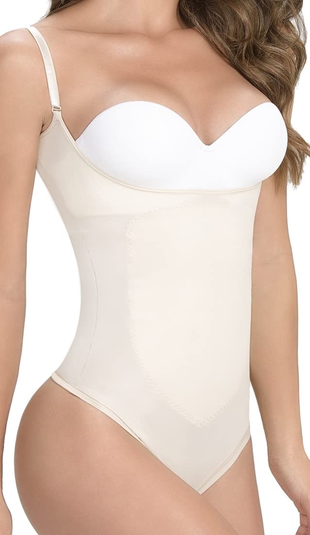 Best Shapewear & Fajas Colombianas for Women - Lightweight Thermal Thong Open Bust Body Shaper - Perfect for Tummy Control, Waist Training & Everyday Wear - USA
