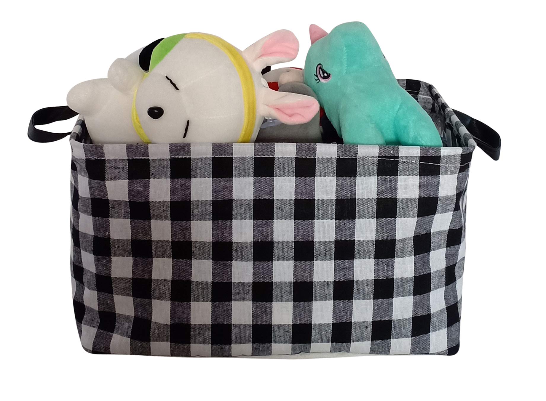 Waterproof Rectangle Toy Bin & Storage Organizer - Nursery Hamper, Kids Bedroom, Closet & Laundry Basket | Black Grid Design for Home Decor & Baby Gifts | Perfect for Toy Storage, Nursery Organization & Playroom Decor