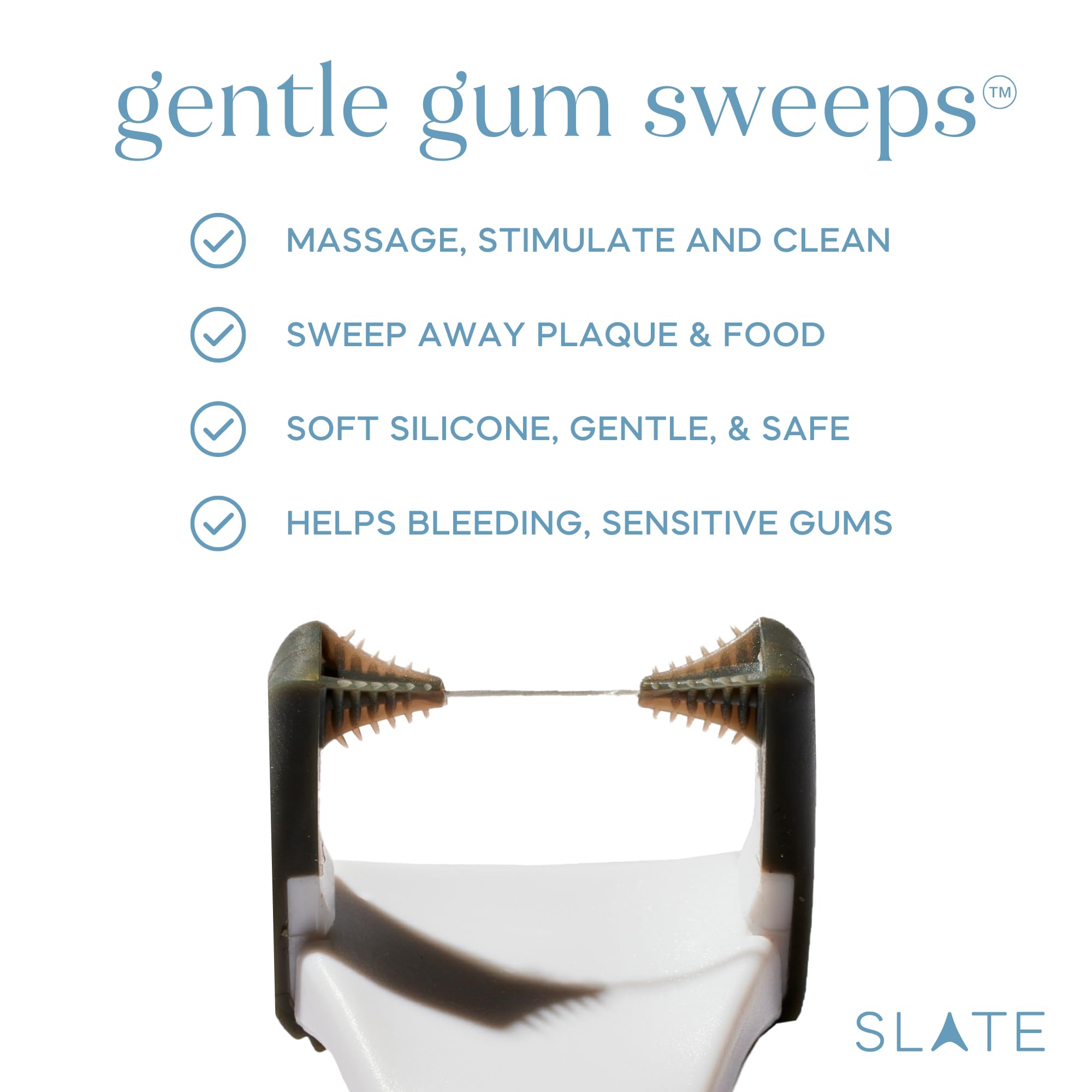 Slate Flosser Refills - 20 Pack Reusable Woven Floss Heads | PFAS-Free & Unwaxed Dental Floss for Electric Water Flosser | Gentle Gum Care & Tongue Scraper | Perfect for Travel & Daily Oral Hygiene Routine