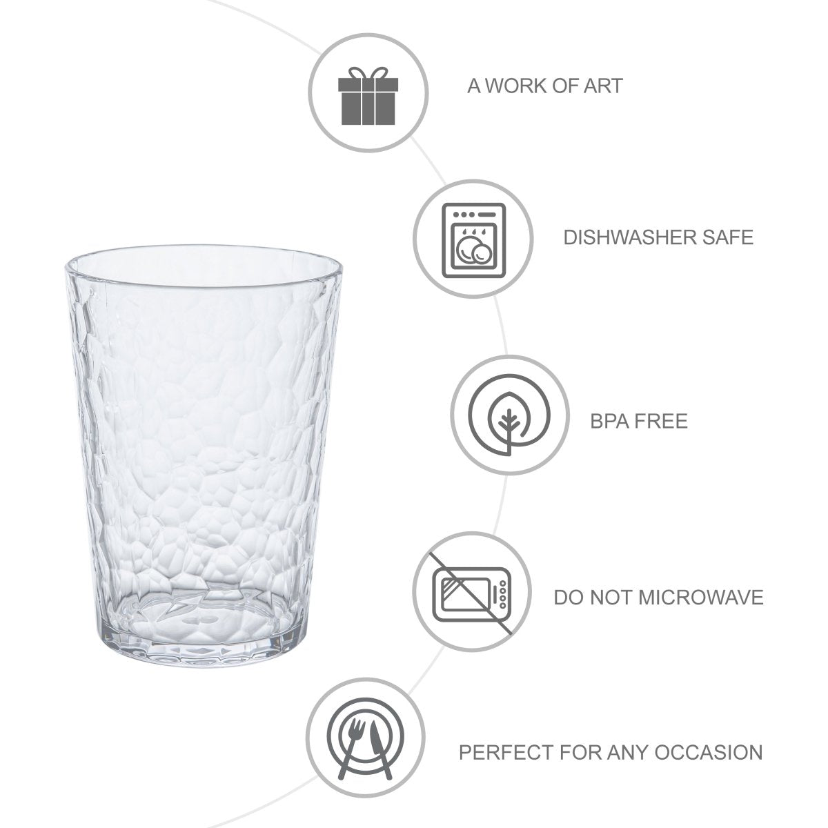 ChillCraft 8-Piece Clear Short Tumbler Set - BPA-Free Plastic Cups for Iced Coffee, Smoothies & Cold Drinks - Perfect for Home, Office & Outdoor Use