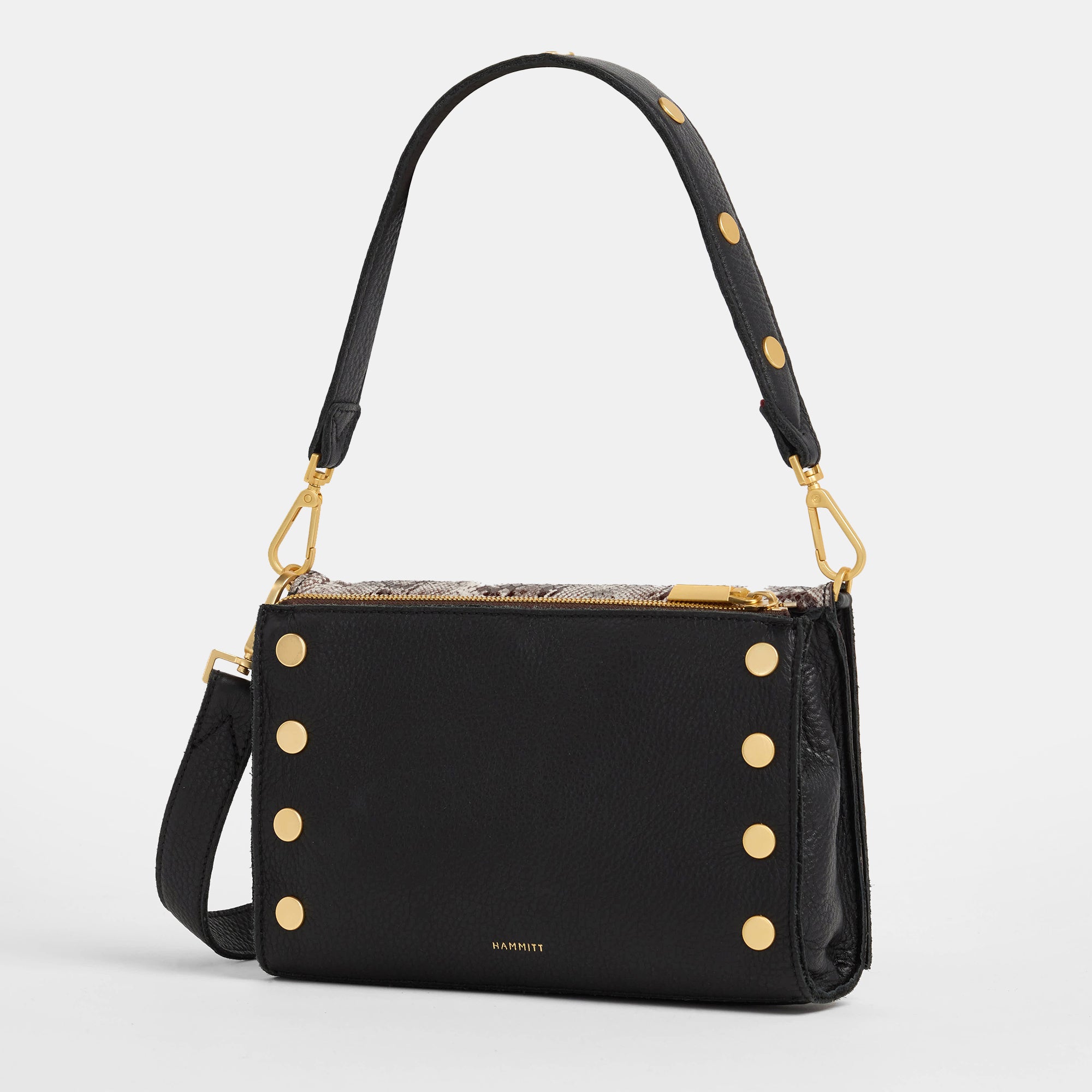Montana Clutch - Contrast Snake & Brushed Gold Small Crossbody Bag for Women | Fashionable Evening Purse for Parties, Dinner Dates & Special Occasions