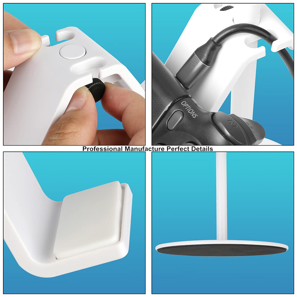 3-Tier Controller & Headset Holder - Universal Organizer for Xbox One, Xbox 360, Switch, PS4, PS5 - Elegant White | Gaming Accessory Storage for Desk & Entertainment Center