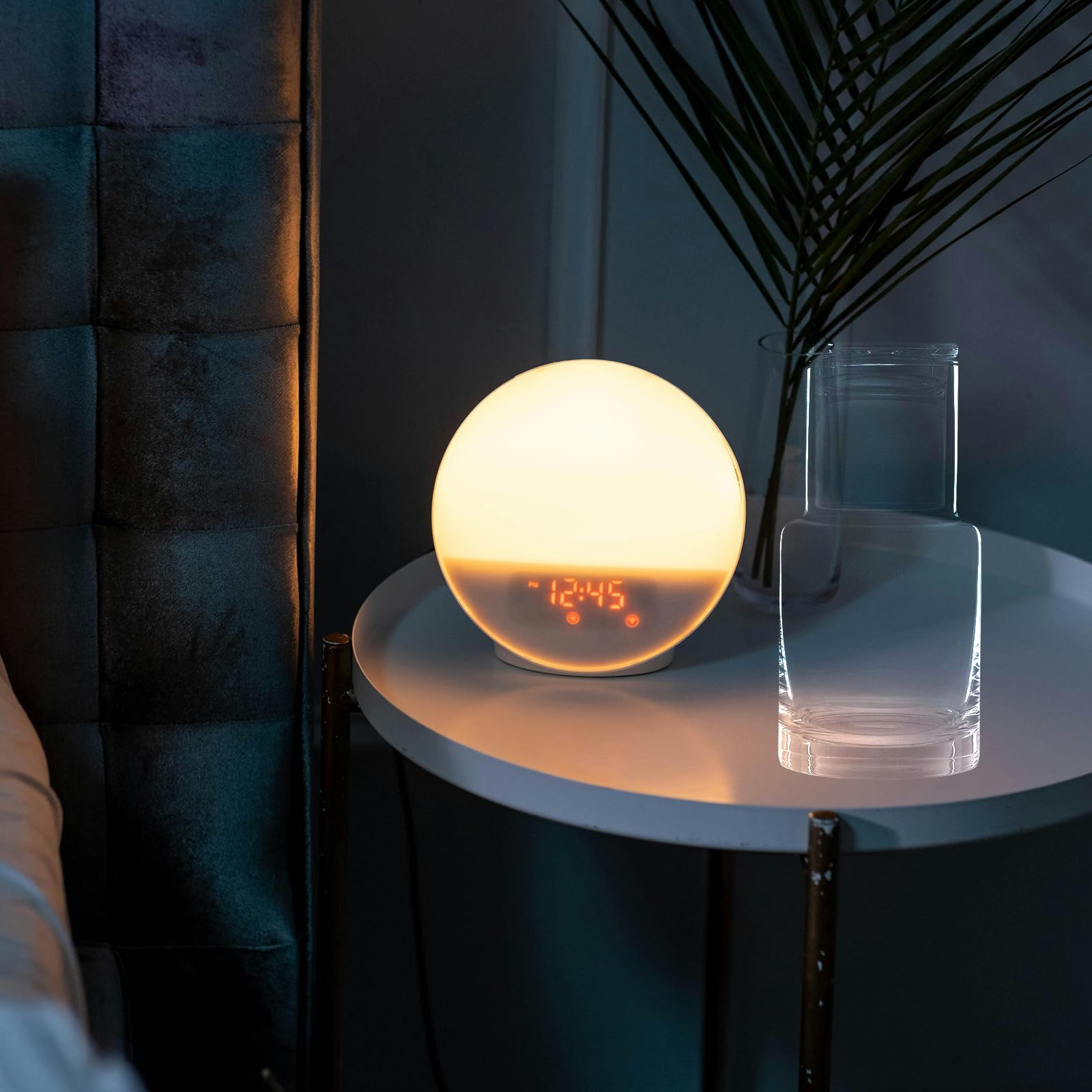 Modern Glass Water Carafe with Tumbler Lid - Bedside Nightstand Pitcher for Bedroom & Bathroom | Mouthwash Dispenser & Drinking Glass Set for Convenient Nighttime Hydration