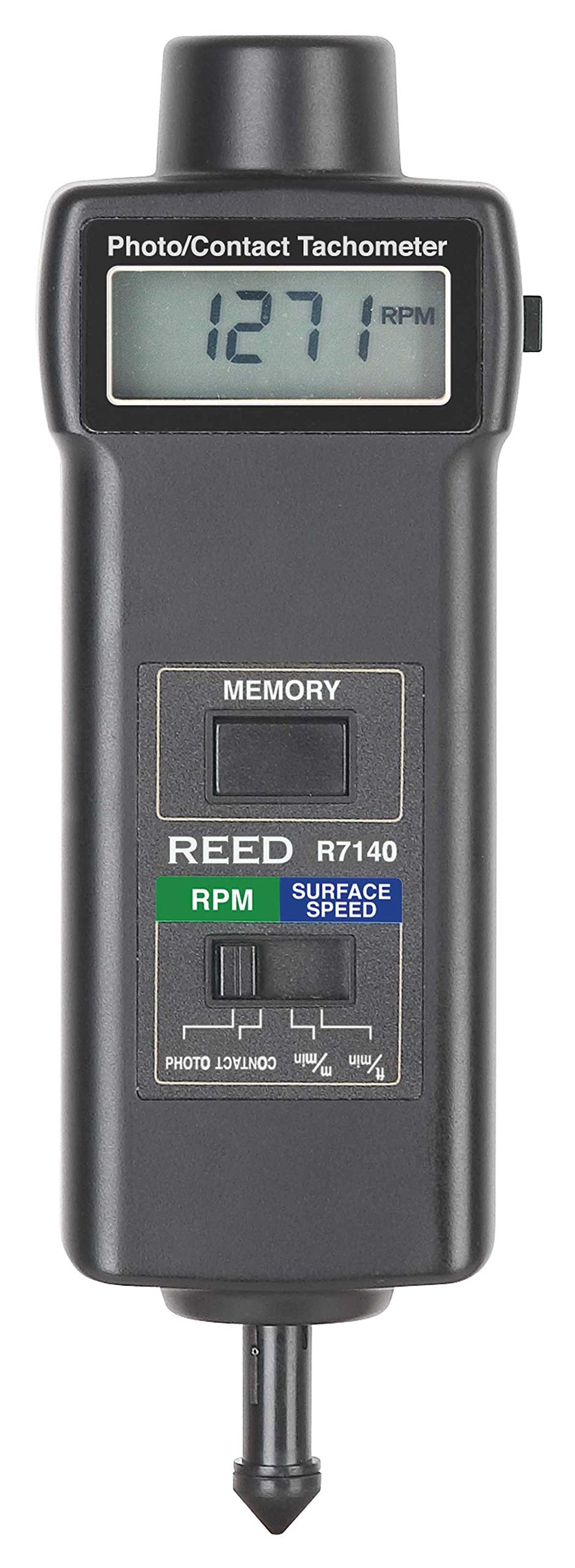 REED Instruments K4010 R7140 Digital Contact and Photo Tachometer - RPM Meter for Motors, Engines, and Rotating Equipment - Ideal for Industrial Maintenance, Automotive Repair, and Manufacturing
