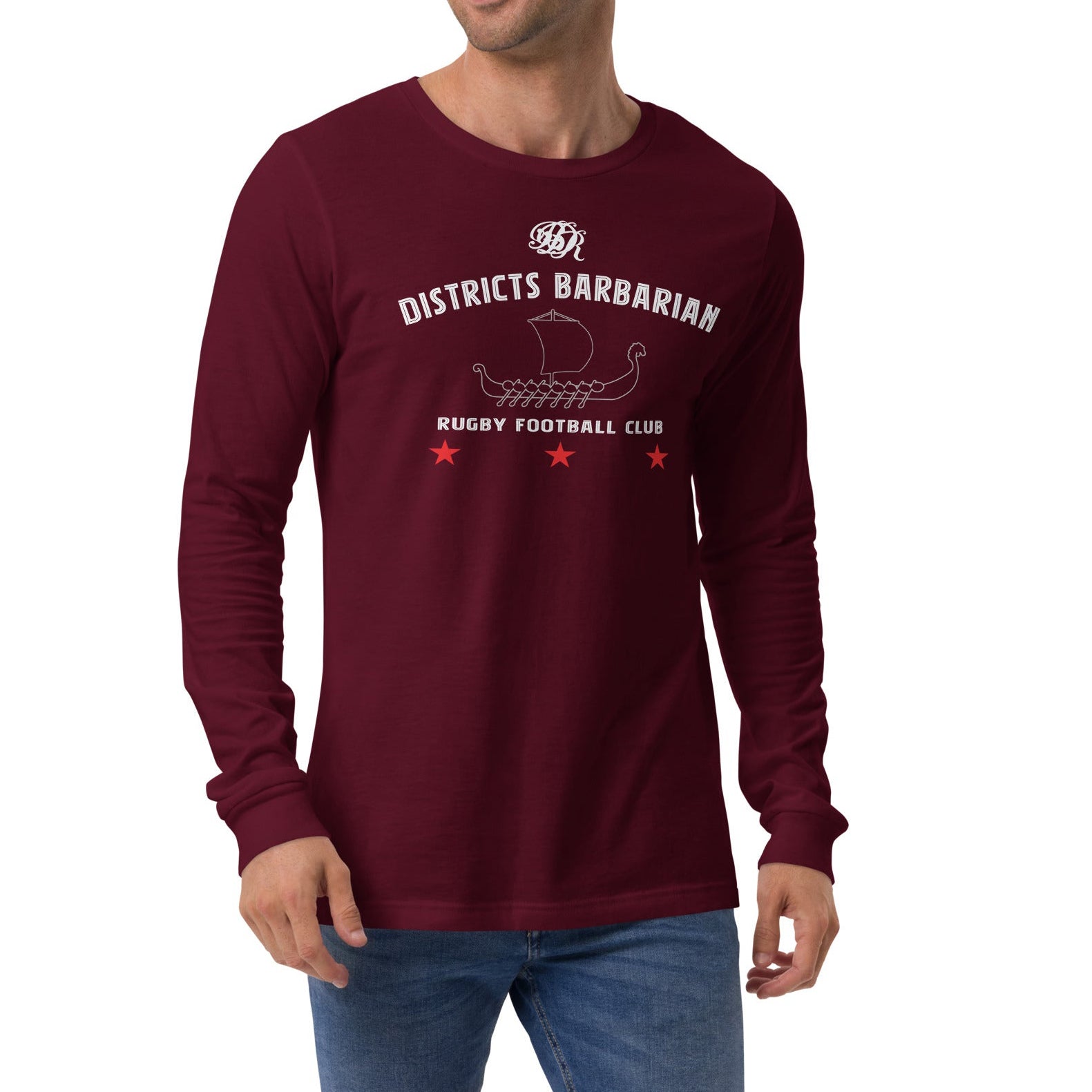 Districts Barbarian RFC Long Sleeve Social Tee - Men's Casual Graphic T-Shirt for Football Fans | Perfect for Game Day, Tailgating & Streetwear