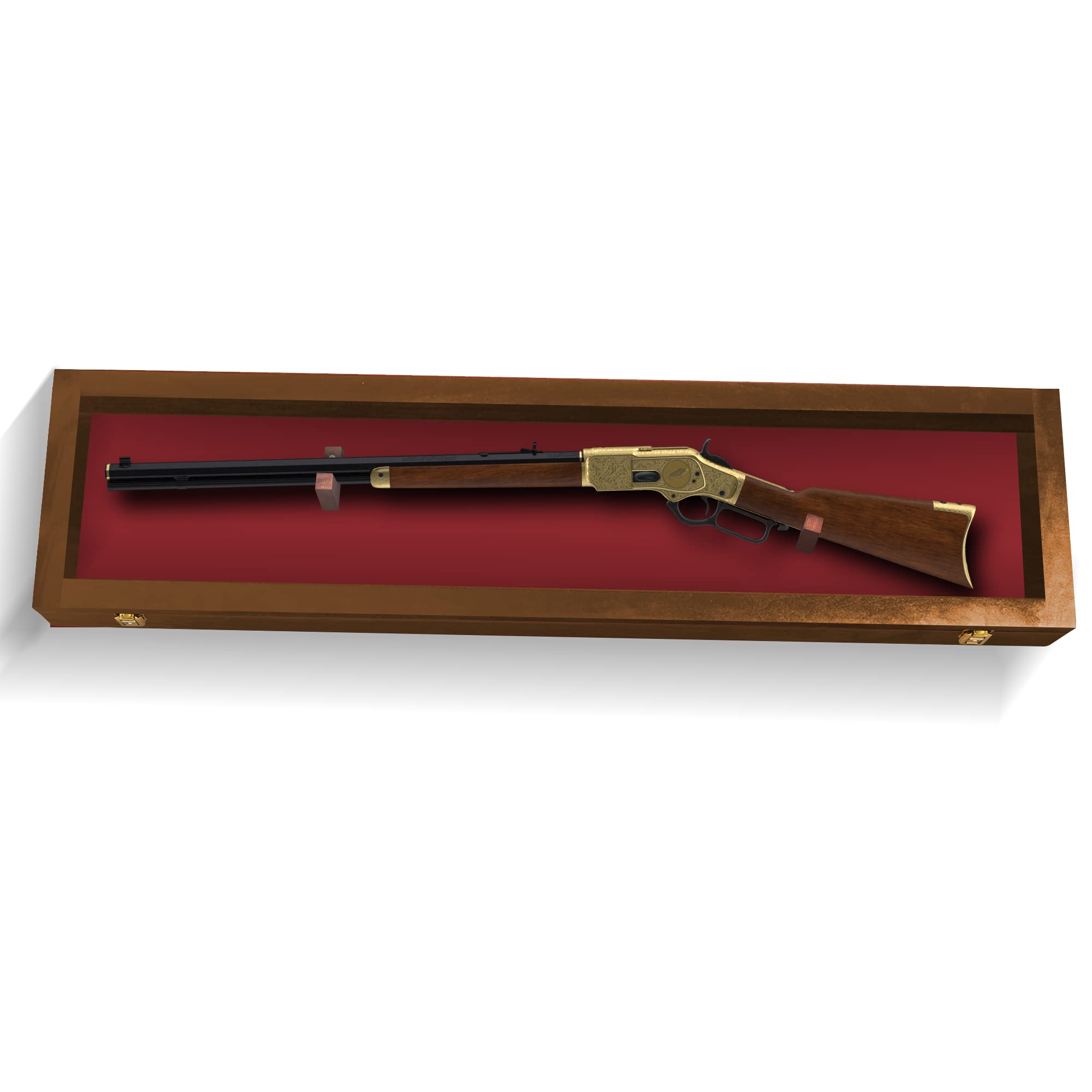 Lockable Gun Display Case for Rifles & Shotguns - Acrylic Door Wall Mount Cabinet for Firearms & Swords - Secure Storage for Home, Office, or Hunting Lodge Display