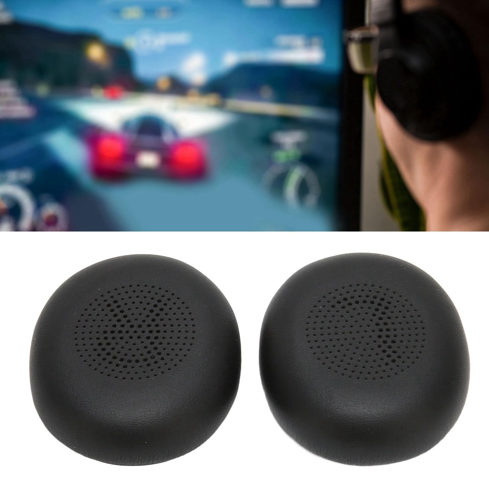 Premium Replacement Earpads for Jabra Elite 45h & Evolve2 65 (65MS/65UC USB) - Professional Protein Leather Ear Cushions (1 Pair, Black) - Perfect for Office, Call Centers & Remote Work