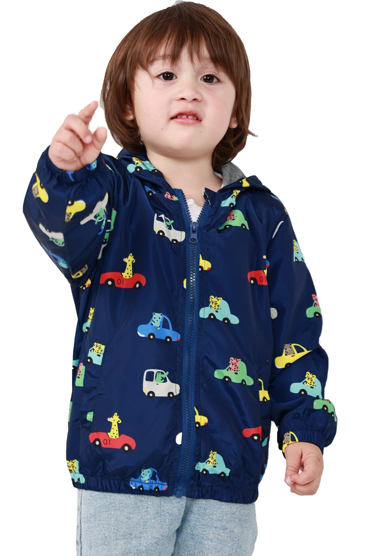 Dinosaur Hooded Windbreaker Jacket for Toddler Boys 1-6 Years - Lightweight Kids Outerwear for Spring & Fall - Perfect for Outdoor Play, Park Adventures, and Preschool Activities