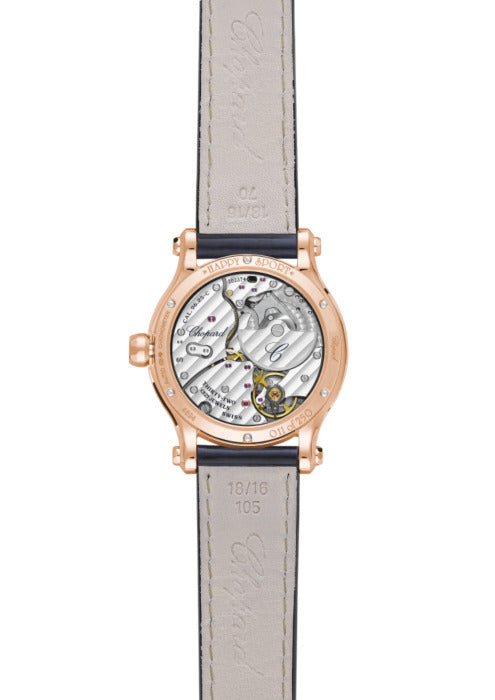 Chopard Happy Sport Moon Phase 18K Rose Gold Diamond Ladies Watch - Luxury Women's Timepiece for Gifts, Special Occasions & Elegant Events
