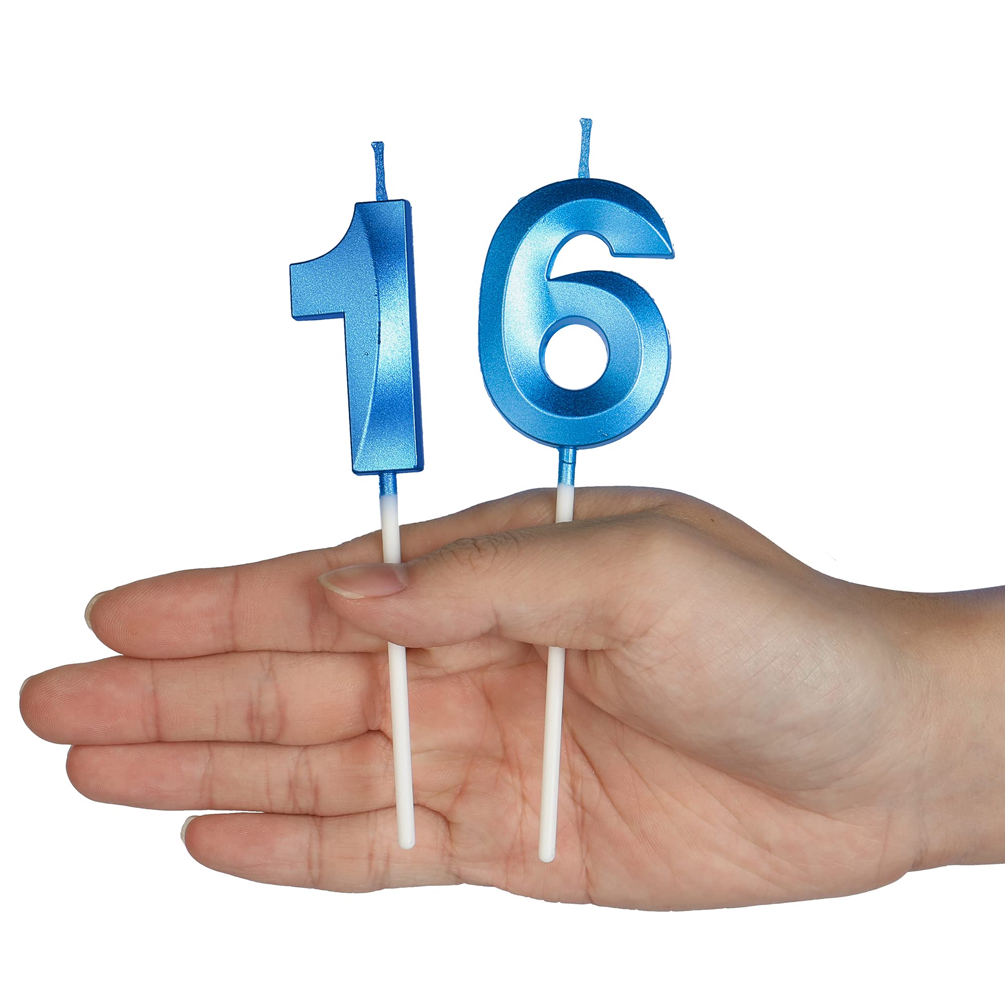 Blue Number 20 Glitter Birthday Candles for Cakes - Set of 2 Sparkling Cake Toppers for 20th Birthday Party, Anniversary & Wedding Celebrations - Perfect for Milestone Birthday Decorations and Special Occasion Cakes