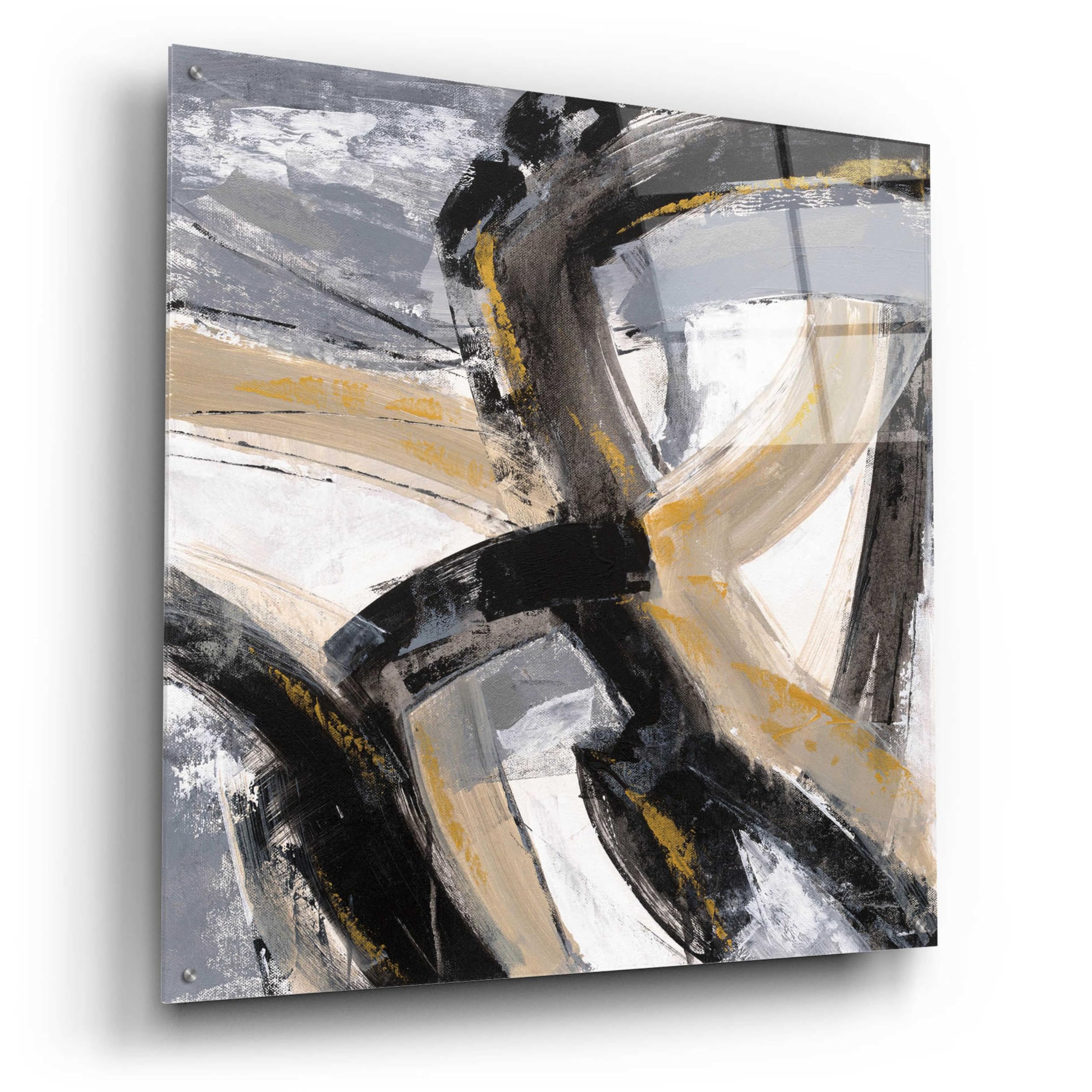 Urban Graffiti II Acrylic Glass Wall Art by Silvia Vassileva - 36x36 Inches Modern Abstract Painting for Living Room, Bedroom & Office Decor