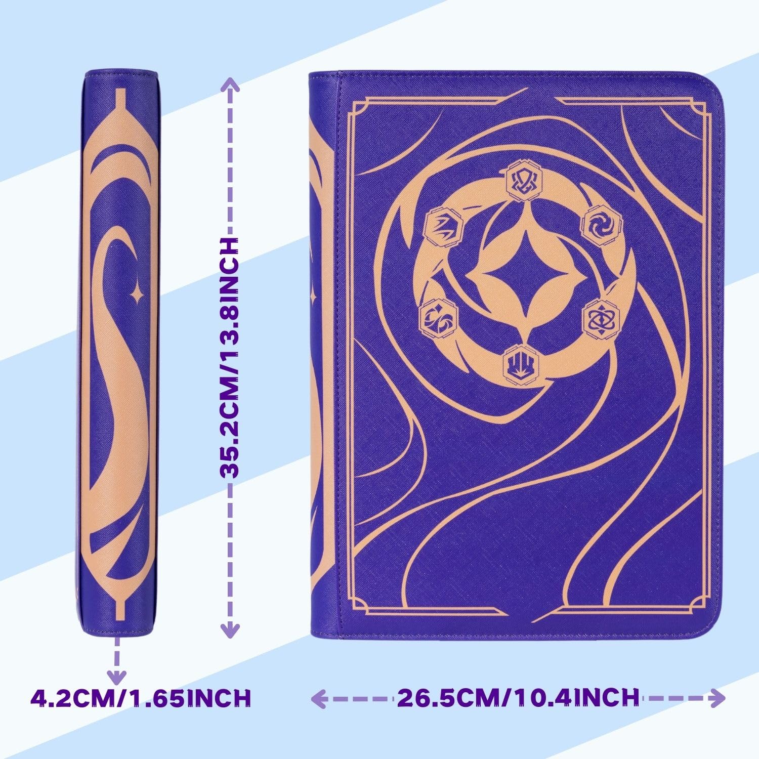Premium 9-Pocket Card Binder for Lorcana TCG - Holds 504 Cards with Sleeves, Compatible with Disney Lorcana & Other Trading Card Games (Purple) - Perfect for Collectors, Tournaments & Card Storage Organization