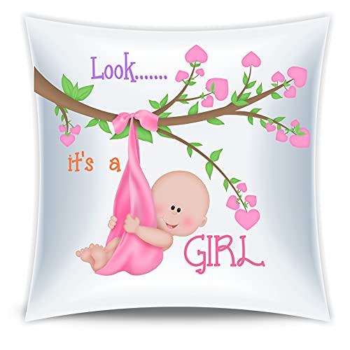 Soft Nursery Decor Throw Pillow for Baby Girls - Cute Newborn Gift & Baby Shower Present - Decorative Pillow for Kids Room & New Mom Gifts - Perfect for Nursery, Bedroom, and Baby Shower Decorations