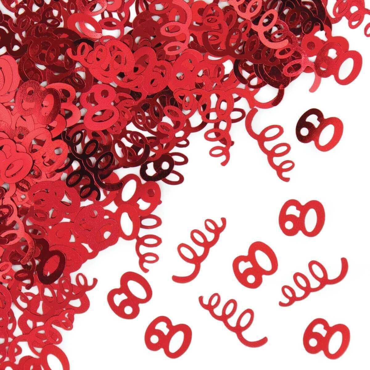 Creative Converting 60th Birthday Party Confetti - Multicolor Decoration for Anniversary Celebrations, Balloons & Cake Toppers