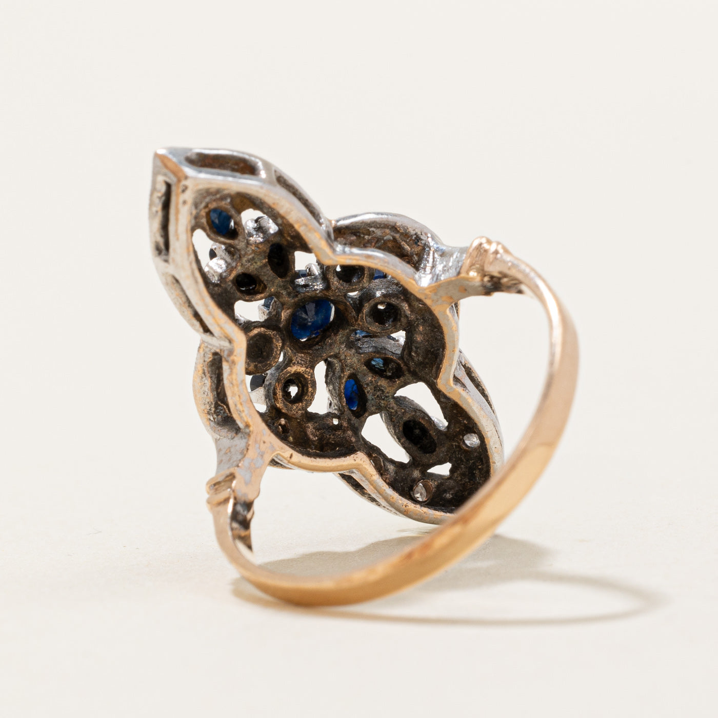 Exquisite 0.40ctw Sapphire & Diamond Cocktail Ring with 0.07ctw Diamonds | Size 6 | Elegant Jewelry for Evening Parties, Weddings & Special Occasions
