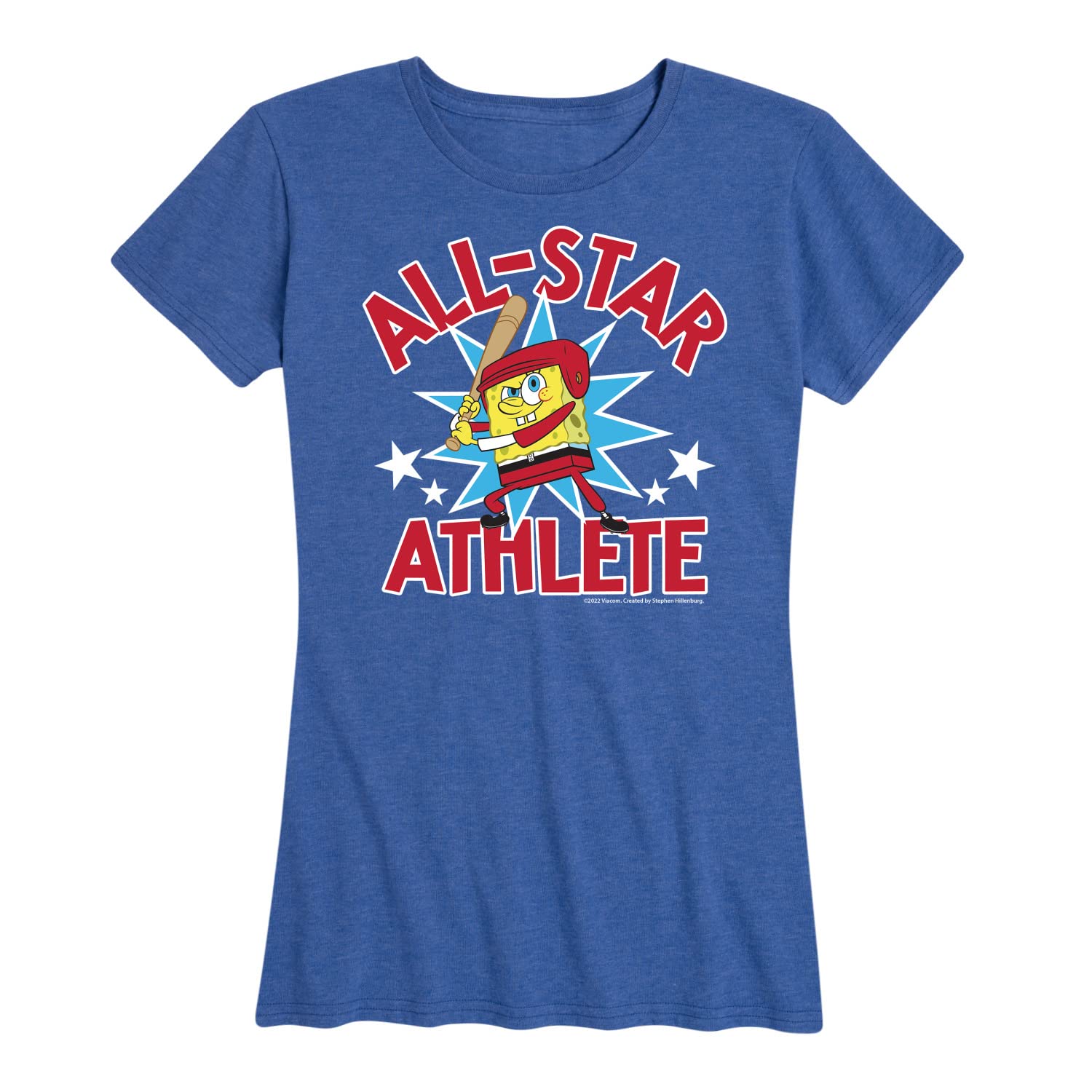 Spongebob Squarepants Women's Short Sleeve Graphic T-Shirt - American All Star Casual Tee - Perfect for Everyday Wear, Cosplay & Cartoon Lovers