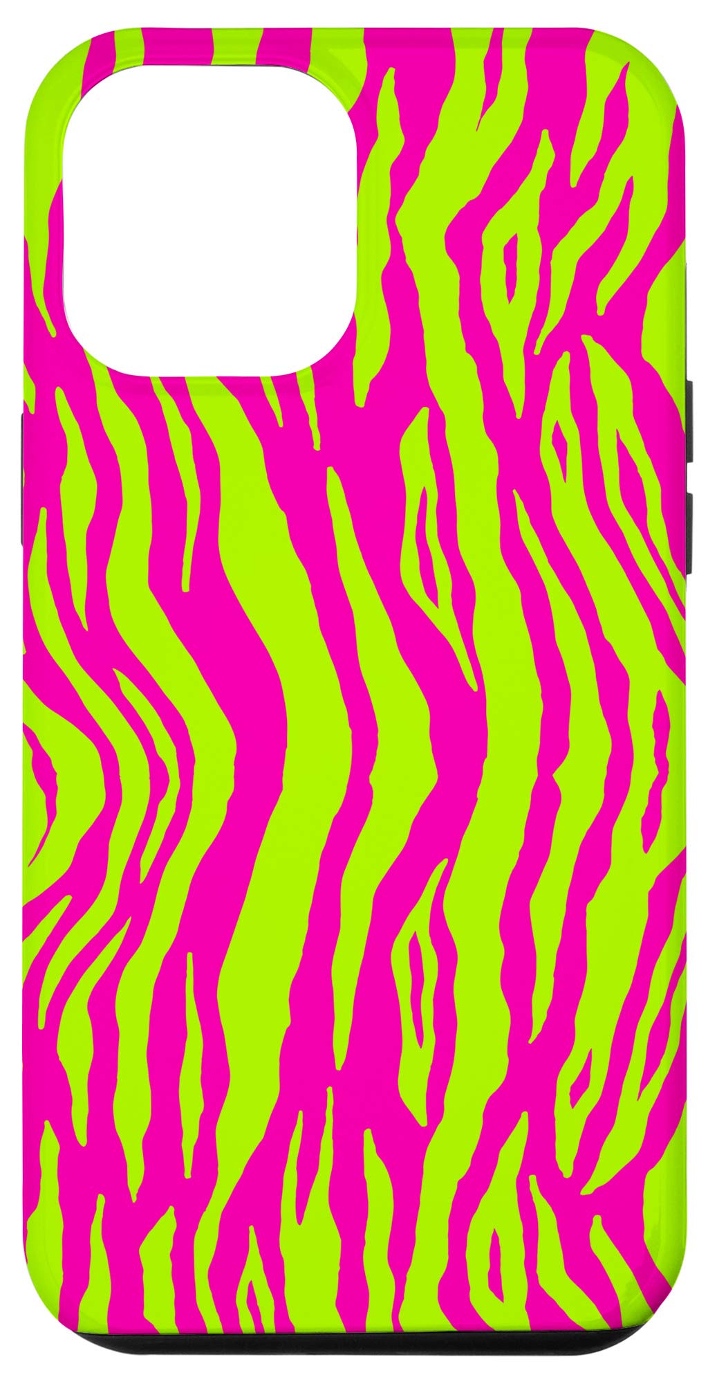 iPhone 12 Pro Max Case - Pink & Green Zebra Tiger Animal Print Protective Cover | Slim Fit, Shockproof & Scratch Resistant | Perfect for Everyday Use, Travel & Outdoor Activities