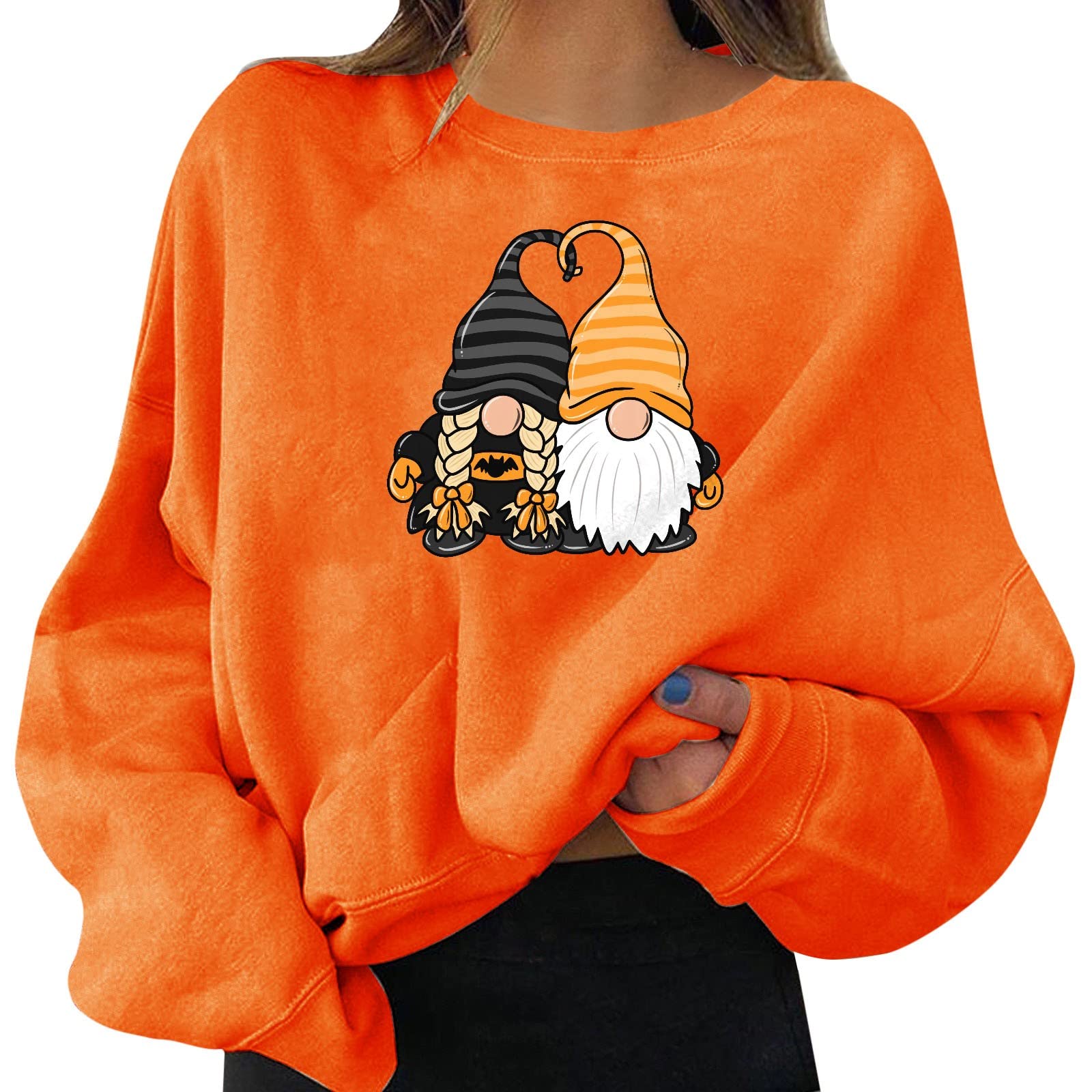 Trendy Oversized Graphic Sweatshirts for Women & Teen Girls - Halloween Pullover with Fun Print, Round Neck, Long Sleeve - Perfect for Casual Wear, Fall Outfits & Cozy Loungewear