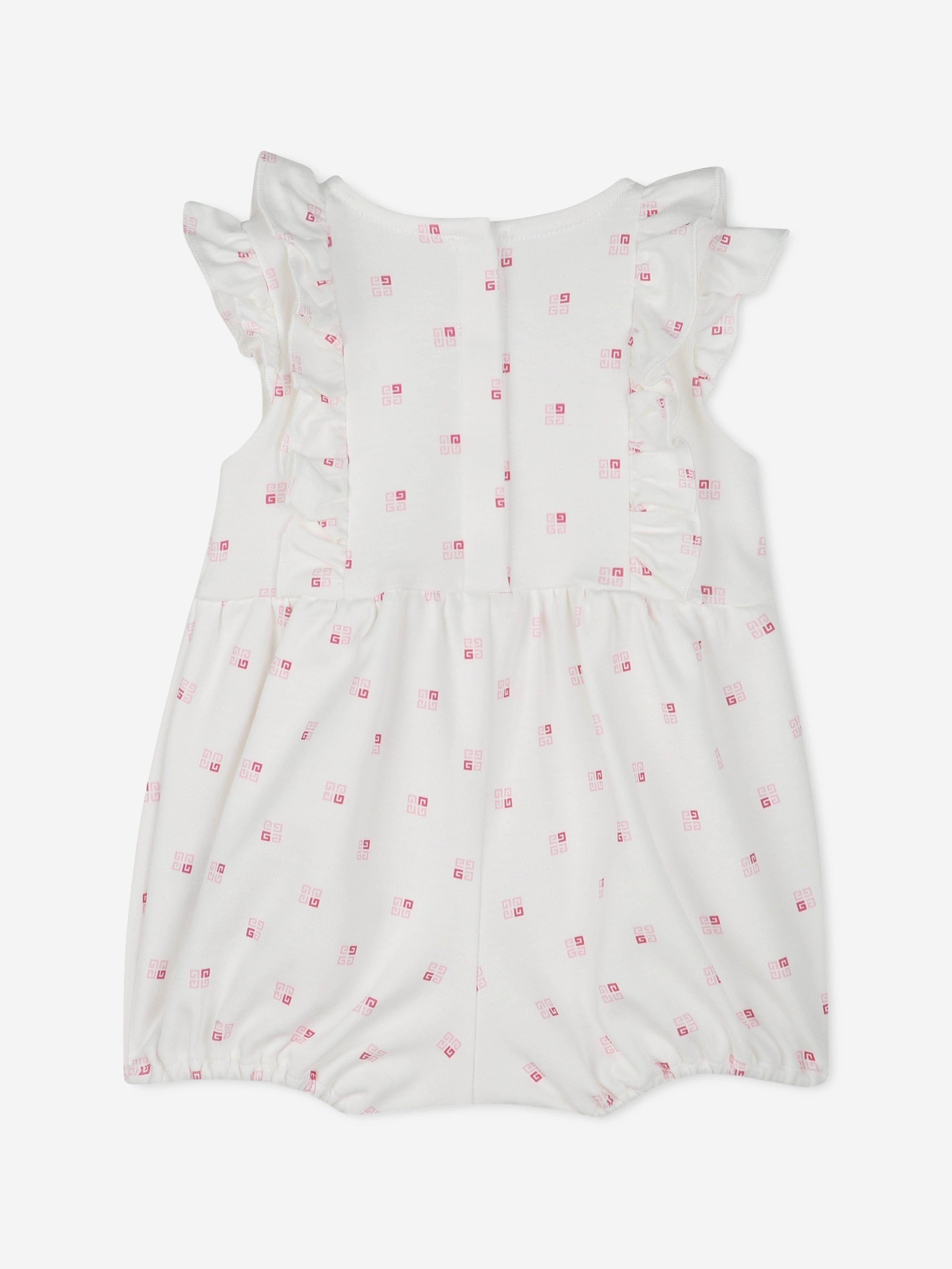 Adorable Ivory Baby Girls Logo Romper - Soft Cotton Jumpsuit for Newborns & Infants | Perfect for Playdates, Photo Shoots & Everyday Wear