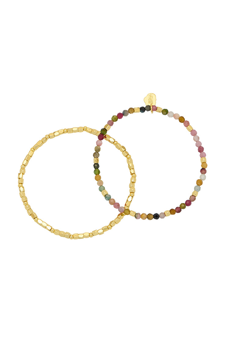 Stylish Coco and Gemstone Bracelet Set for Women - Elegant Beaded Handmade Jewelry Gift for Birthday, Party & Everyday Wear