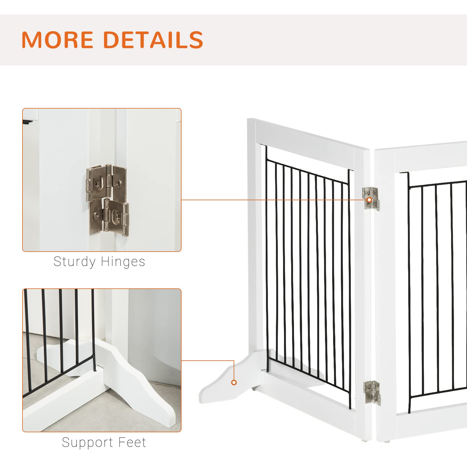 PawHut Freestanding Pet Gate for Small Dogs & Puppies - 24
