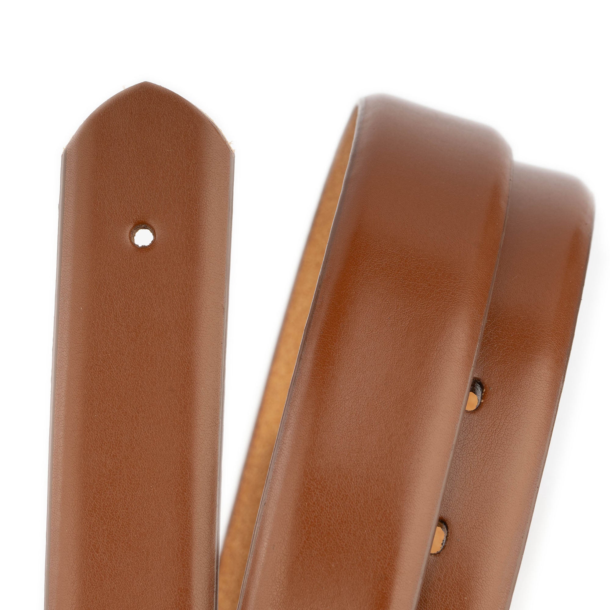 Premium Men's Leather Belt Strap for Dunhill Buckles - Medium Brown Genuine Cowhide Dress Belt for Business, Office & Formal Occasions
