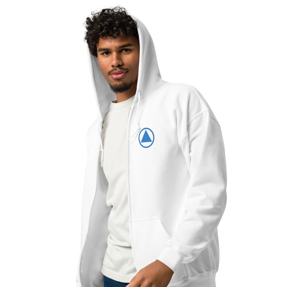 Strength Triangle Zip Hoodie - Unity, Service, Recovery Motif | Comfortable Pullover for Daily Wear & Recovery Support