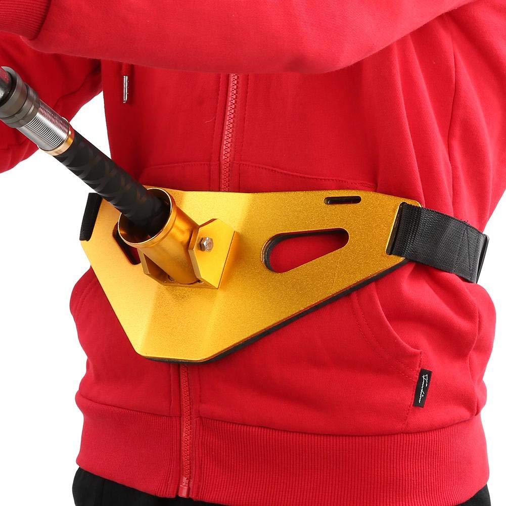 Adjustable Waist Fishing Belt with Aluminum Alloy Gimbal & Padded Rod Holder - Comfortable Fighting Belt for Saltwater & Freshwater Fishing - Perfect for Surf Casting, Boat Fishing & Shore Angling