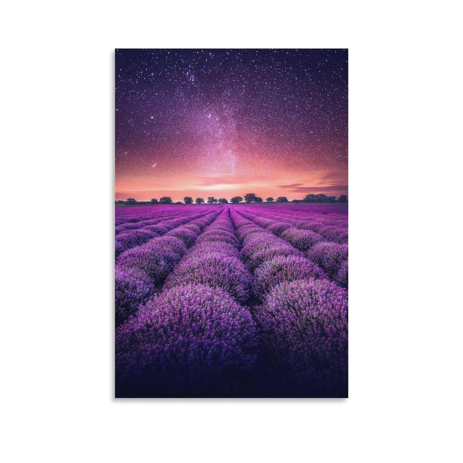 24x36 Inch Poster Frame - Lavender Field Landscape Canvas Wall Art for Bedroom Decor, Aesthetic Room Posters, Wall Paintings & Gifts (Also Available in 08x12inch/20x30cm) - Perfect for Home, Office & Gallery Displays