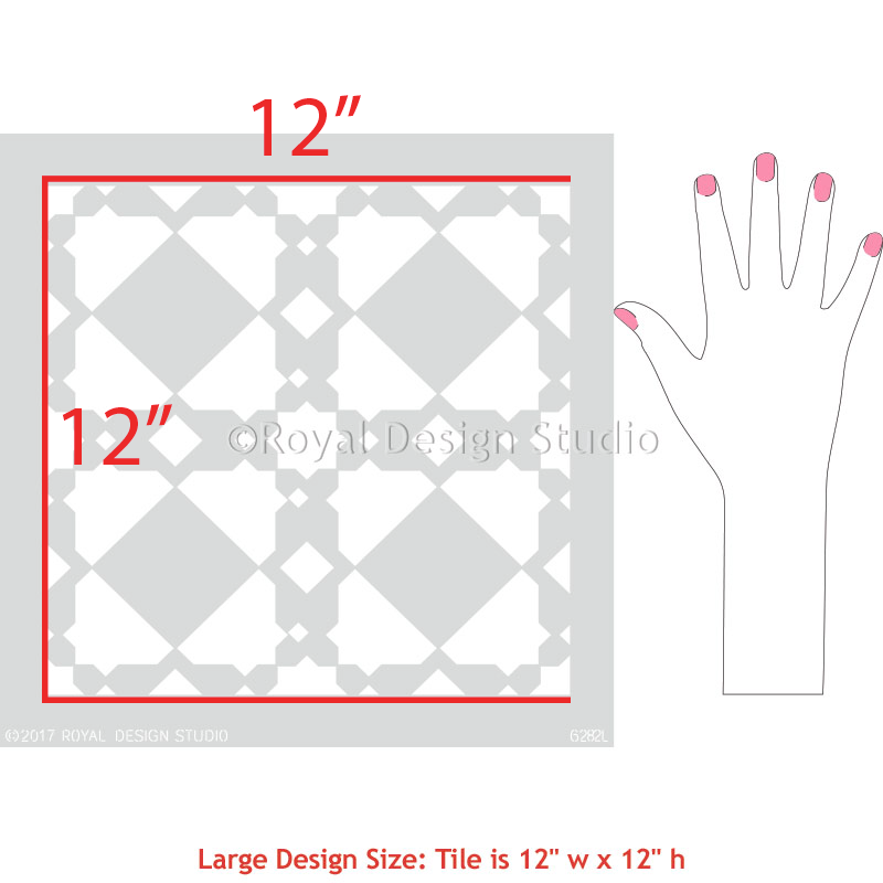 Medina Tile Stencil - Reusable DIY Moroccan Pattern Stencils for Floor, Wall & Furniture Painting - Perfect for Home Decor, Bathroom Renovation & Craft Projects
