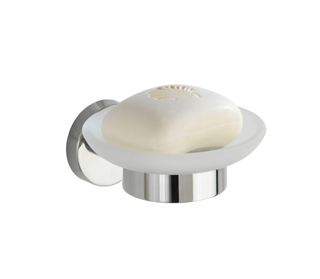 Wenko Bosio Stainless Steel Soap Dish - Shiny Silver & Transparent Design for Bathroom, Kitchen Sink, or Shower Organizer