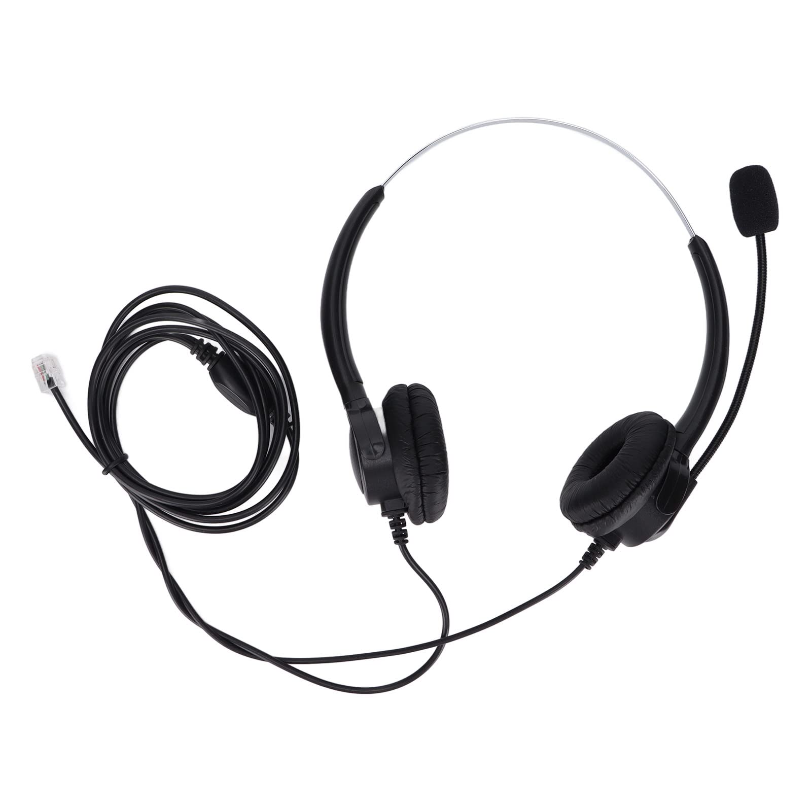 Best Telephone Headset with Adjustable RJ9 Connector - Clear Sound Corded Headphone for Call Center & Office Professionals | Ideal for Customer Service, Remote Work & Long Calls