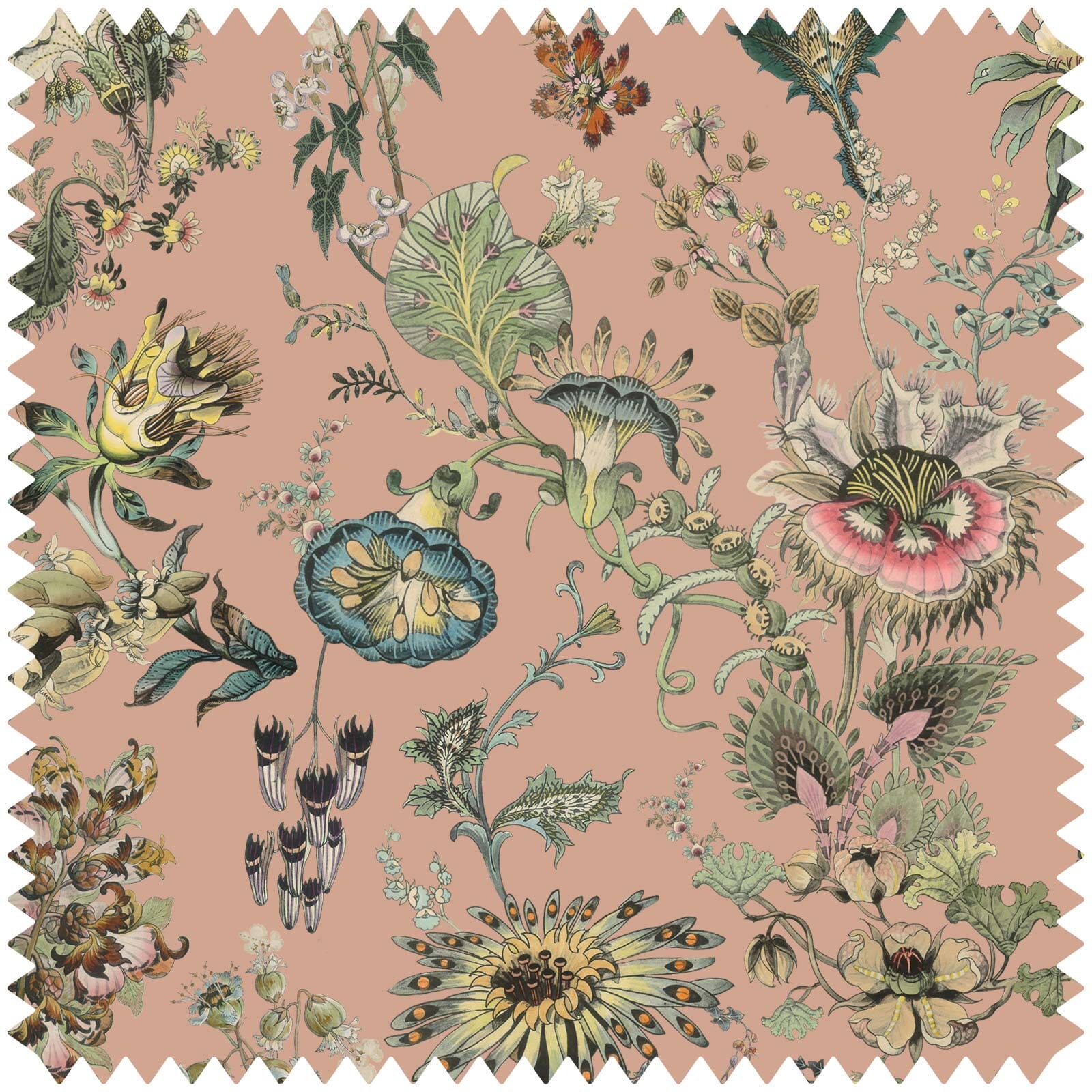 FLORAFANTASIA Jacquard Pink Sample - Elegant Floral Pattern Fabric for DIY Crafts, Home Decor & Fashion Accessories | Perfect for Sewing Projects, Curtains & Upholstery