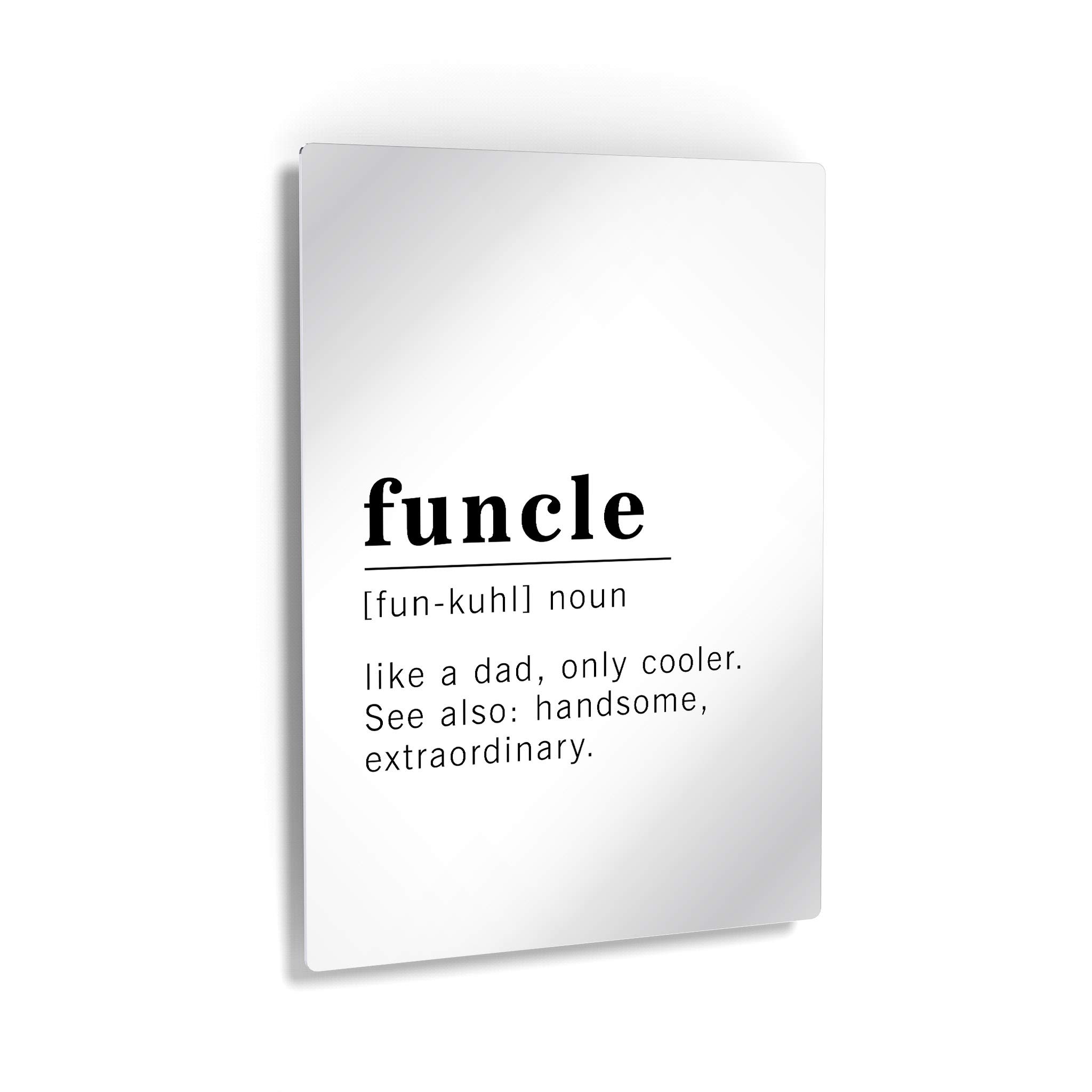 Funny Noun Dictionary Definition of Funcle Metal Print - Inspirational Quote Sign for Office, Living Room, Bedroom & Bathroom - Ready to Hang Wall Art Home Decor (36x24, Made in USA) - Perfect Gift for Uncle's Birthday or Father's Day