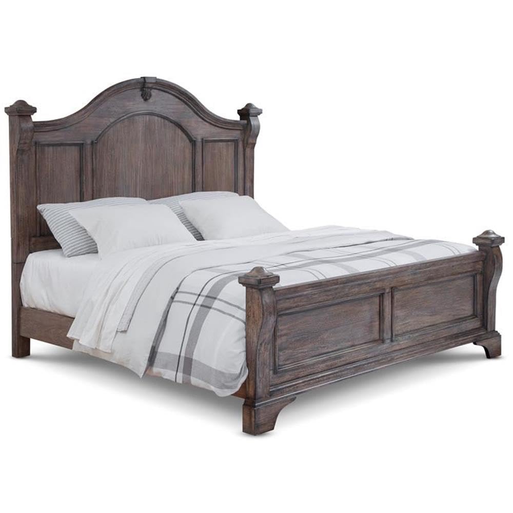 American Woodcrafters Heirloom Rustic Charcoal Wood Queen Poster Bed Frame - Handcrafted Solid Wood Bedroom Furniture for Farmhouse & Vintage Style Home Decor